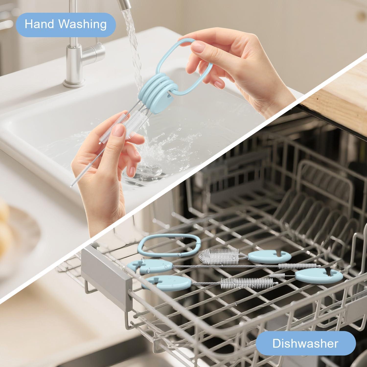 Juego de Cepillos Limpiadores YOTIME 4 en 1 Reutilizables Azul