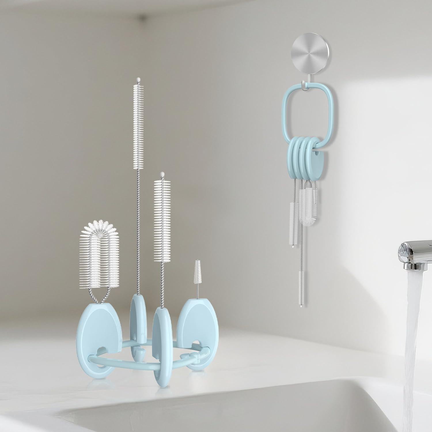 Juego de Cepillos Limpiadores YOTIME 4 en 1 Reutilizables Azul