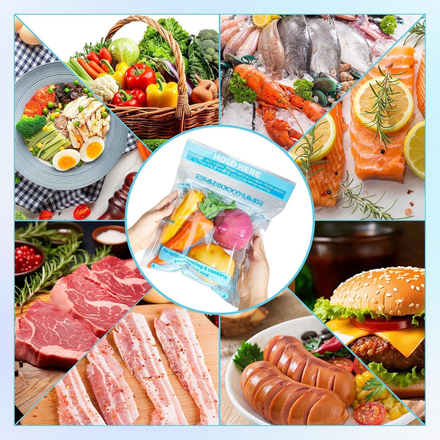 20 Bolsas de Vapor para Microondas USEAMIE - Cocción Rápida y Fresca