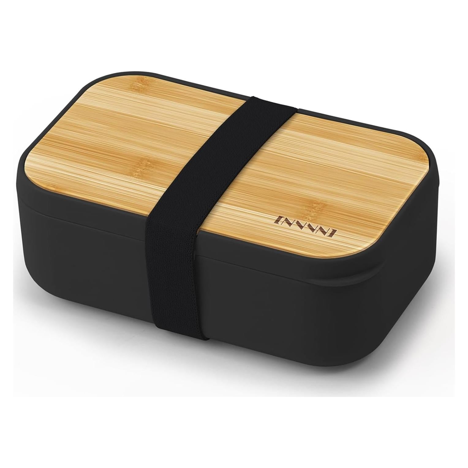 Caja de Almuerzo Bento INVVNI 1.01L con Tapa de Bambú - A Prueba de Fugas