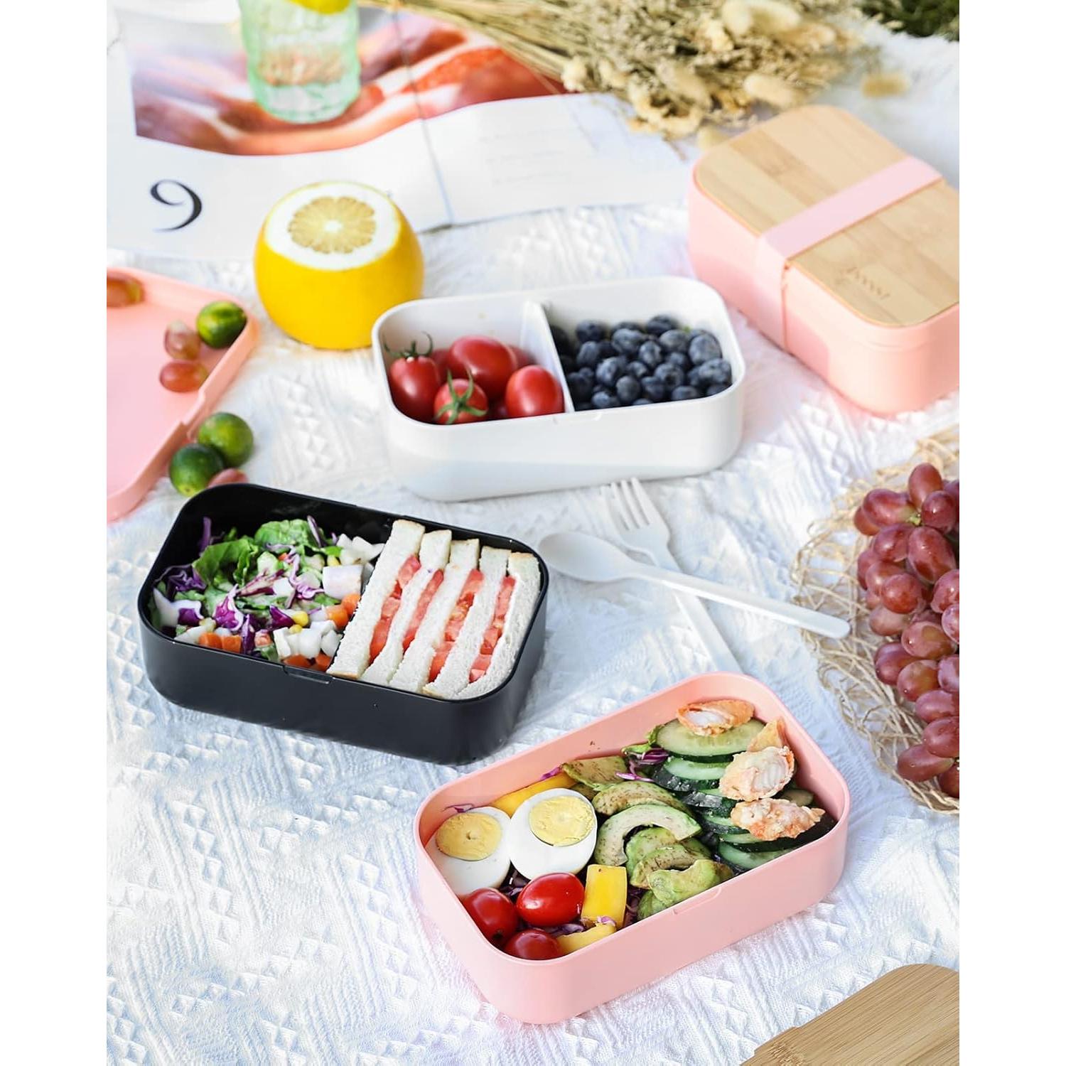 Caja de Almuerzo Bento INVVNI 1.01L con Tapa de Bambú - A Prueba de Fugas