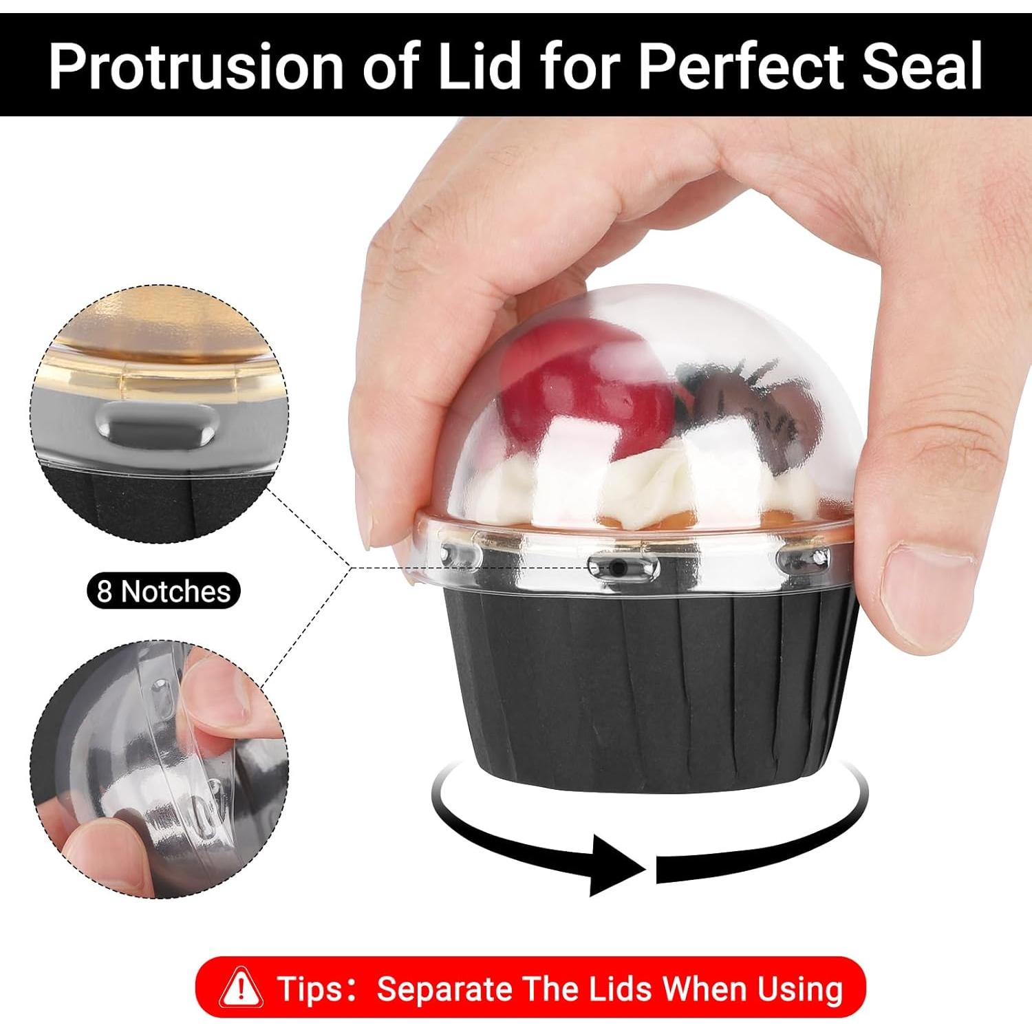 Ramequines Desechables EUSOAR 50pcs 103ml Aluminio Negro/Dorado