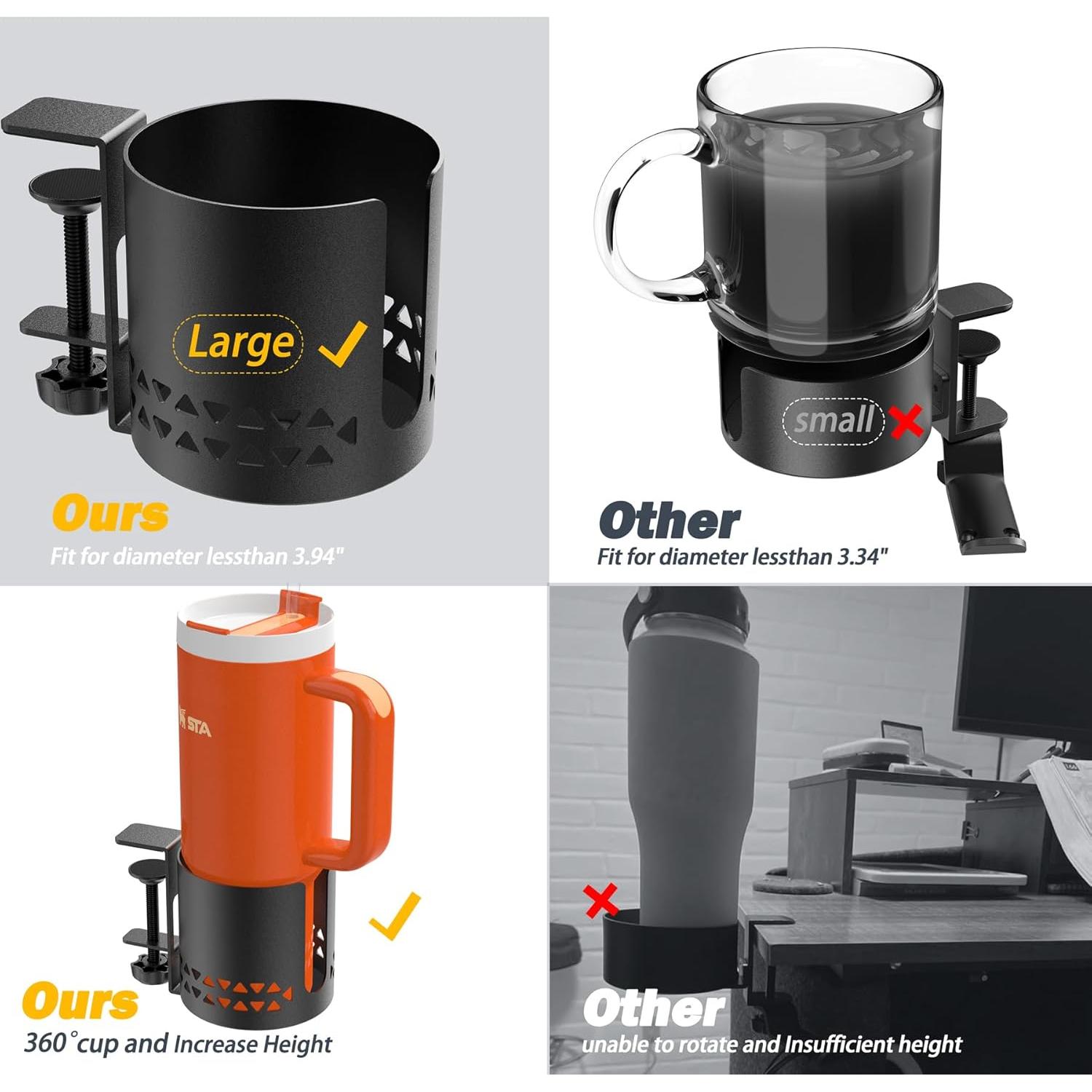 Soporte para Taza Deeper Desk Sackei Metal 10 cm Rotativo 360°