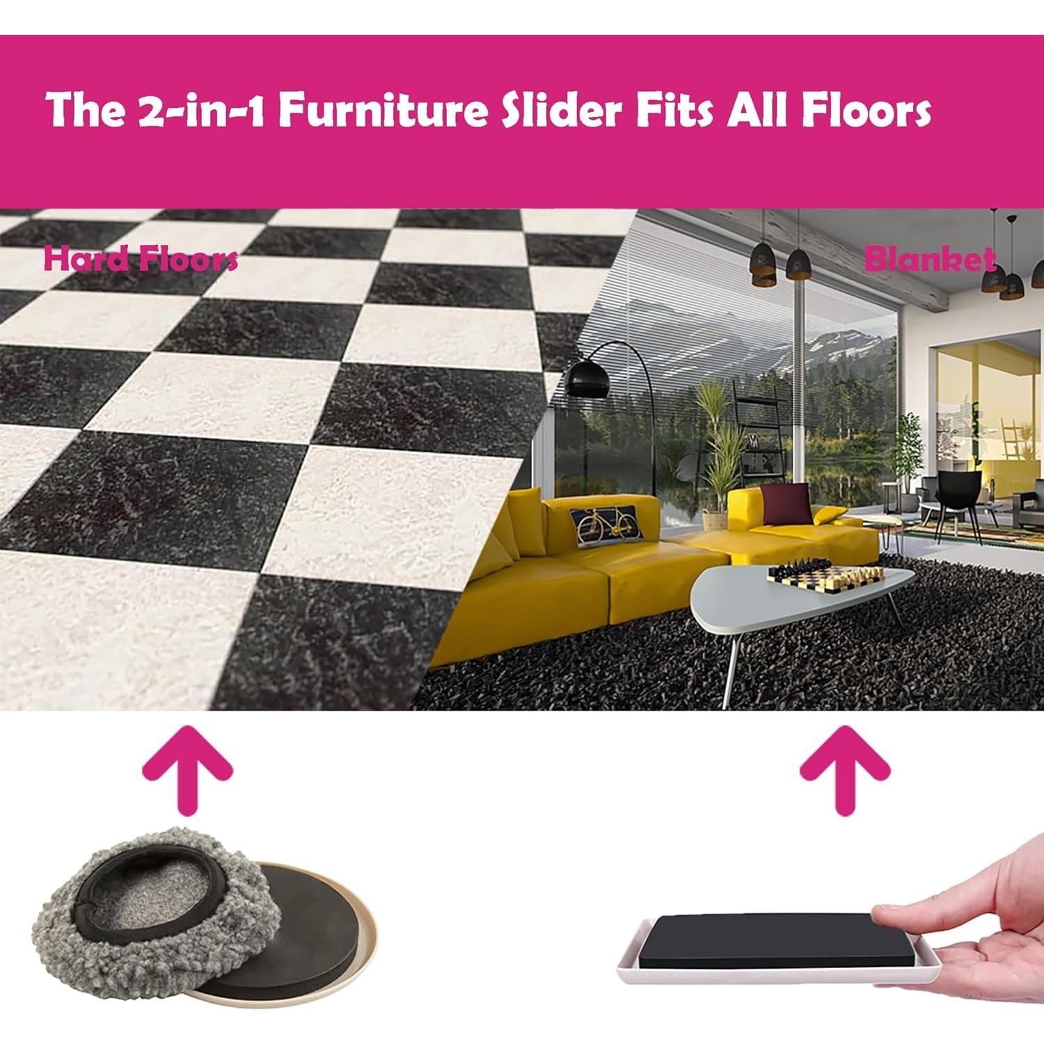 Kit de elevador y deslizadores de muebles JHCHU 1+8 para alfombra