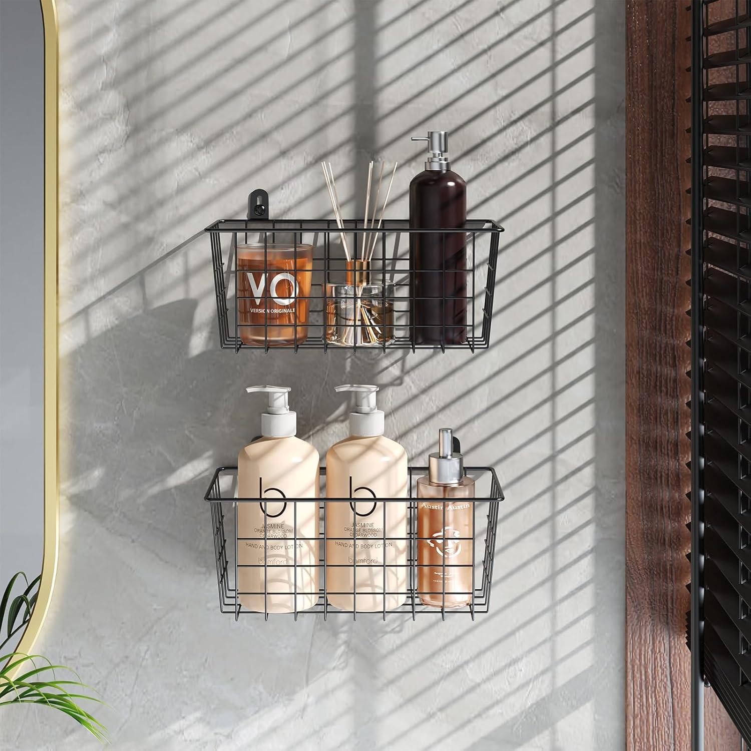 Cestas de Almacenamiento Colgantes MaraFansie 2 Pack Negro