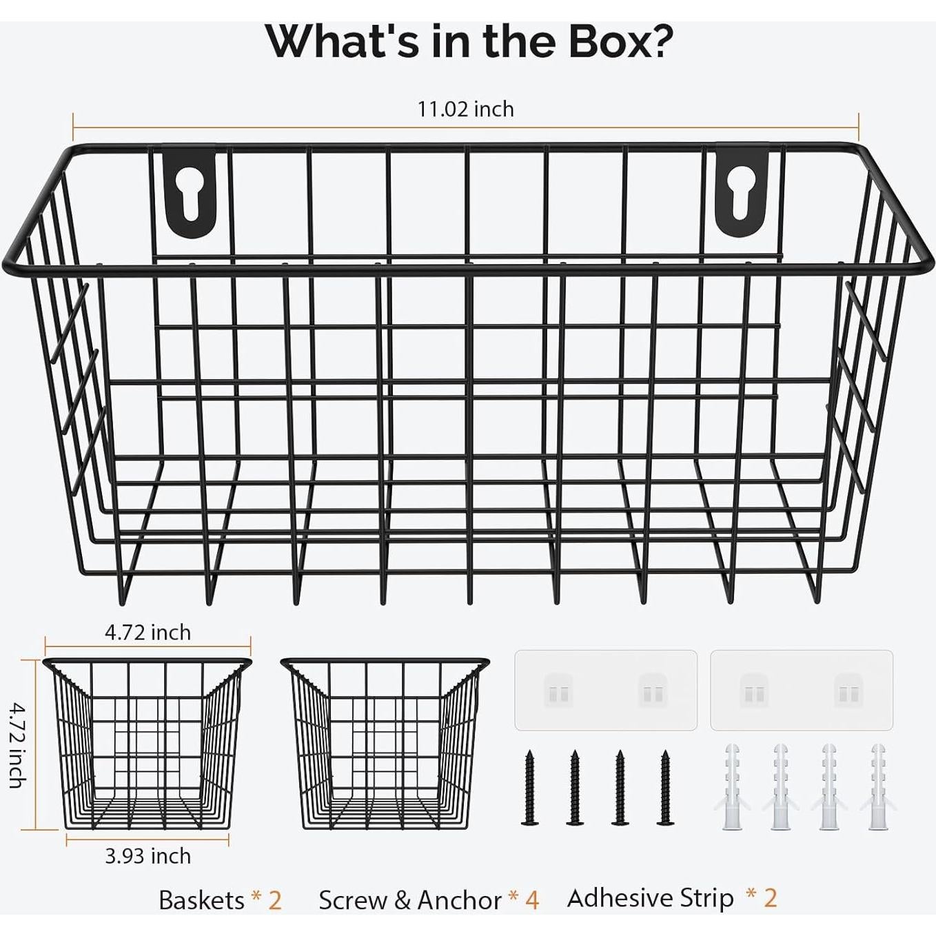 Cestas de Almacenamiento Colgantes MaraFansie 2 Pack Negro