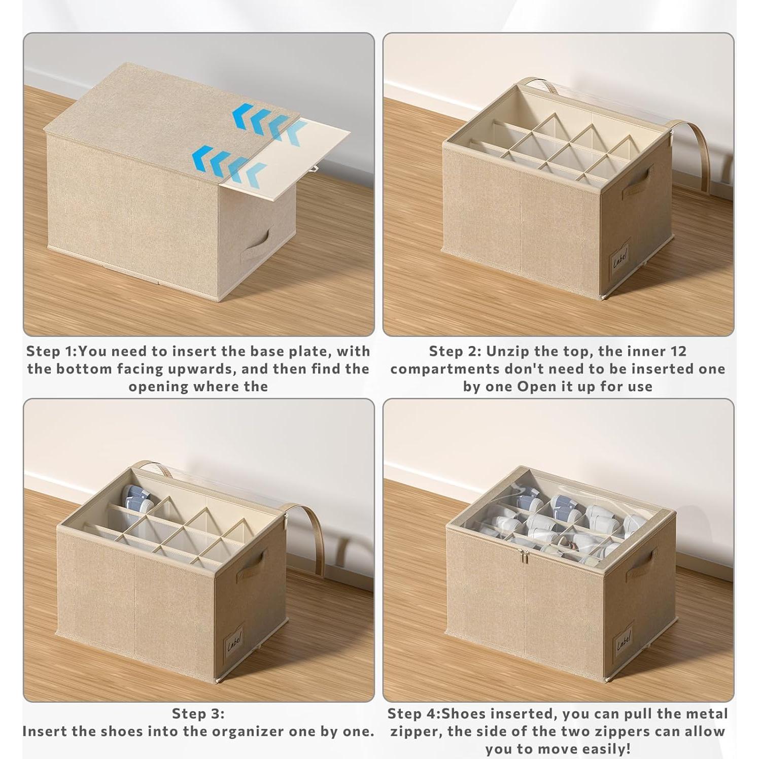 Organizador de Zapatos CYhom 2 Piezas Beige 42x32x31cm