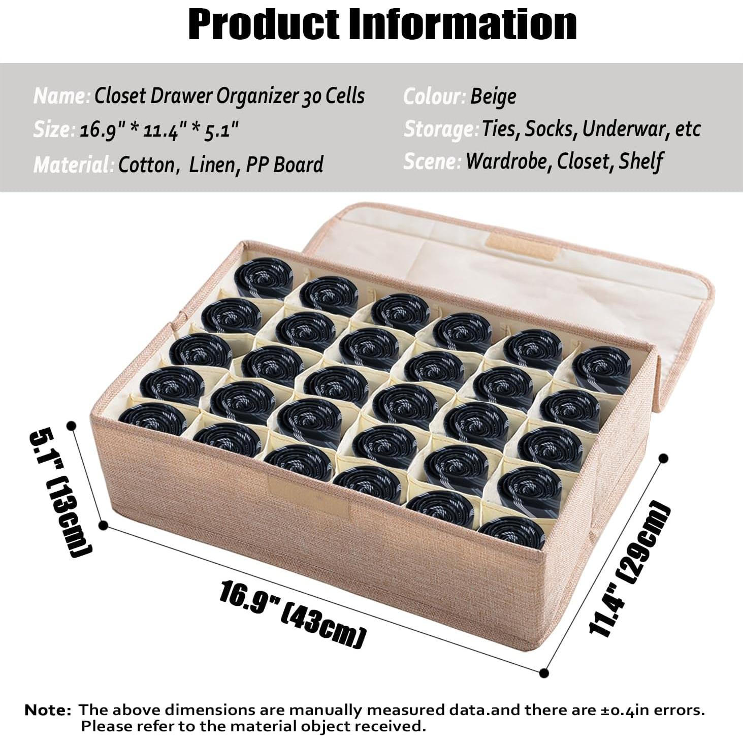 Organizador de Almacenamiento AARAINBOW 2 Paquetes 60 Celdas Beige