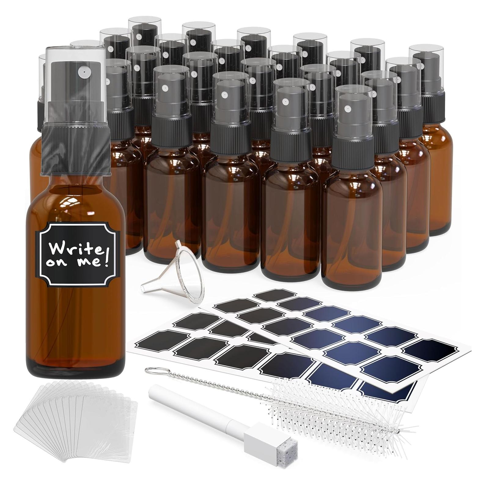 Set de 24 Botellas de Spray de Vidrio Ámbar Nevlers 1 Oz