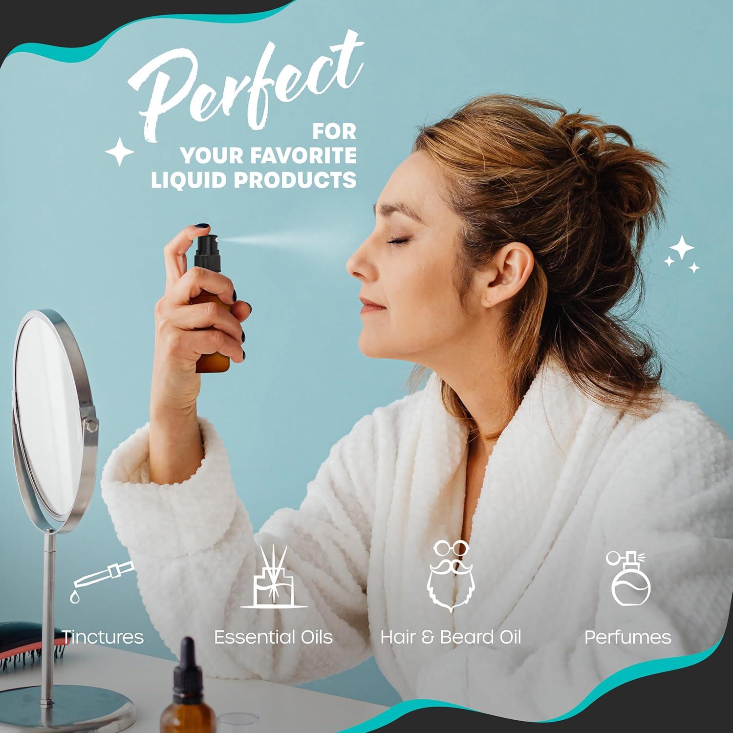 Set de 24 Botellas de Spray de Vidrio Ámbar Nevlers 1 Oz