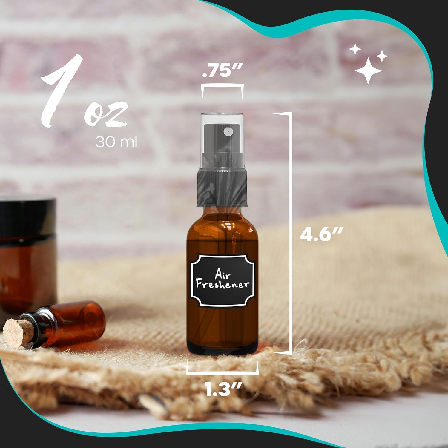 Set de 24 Botellas de Spray de Vidrio Ámbar Nevlers 1 Oz