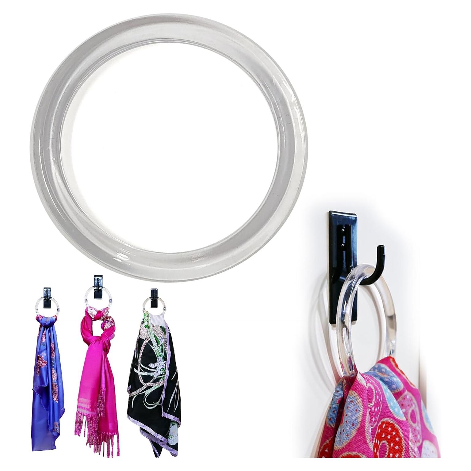 Anillos de Plástico Transparente para Bufandas - Paquete de 10 - 8.26 cm