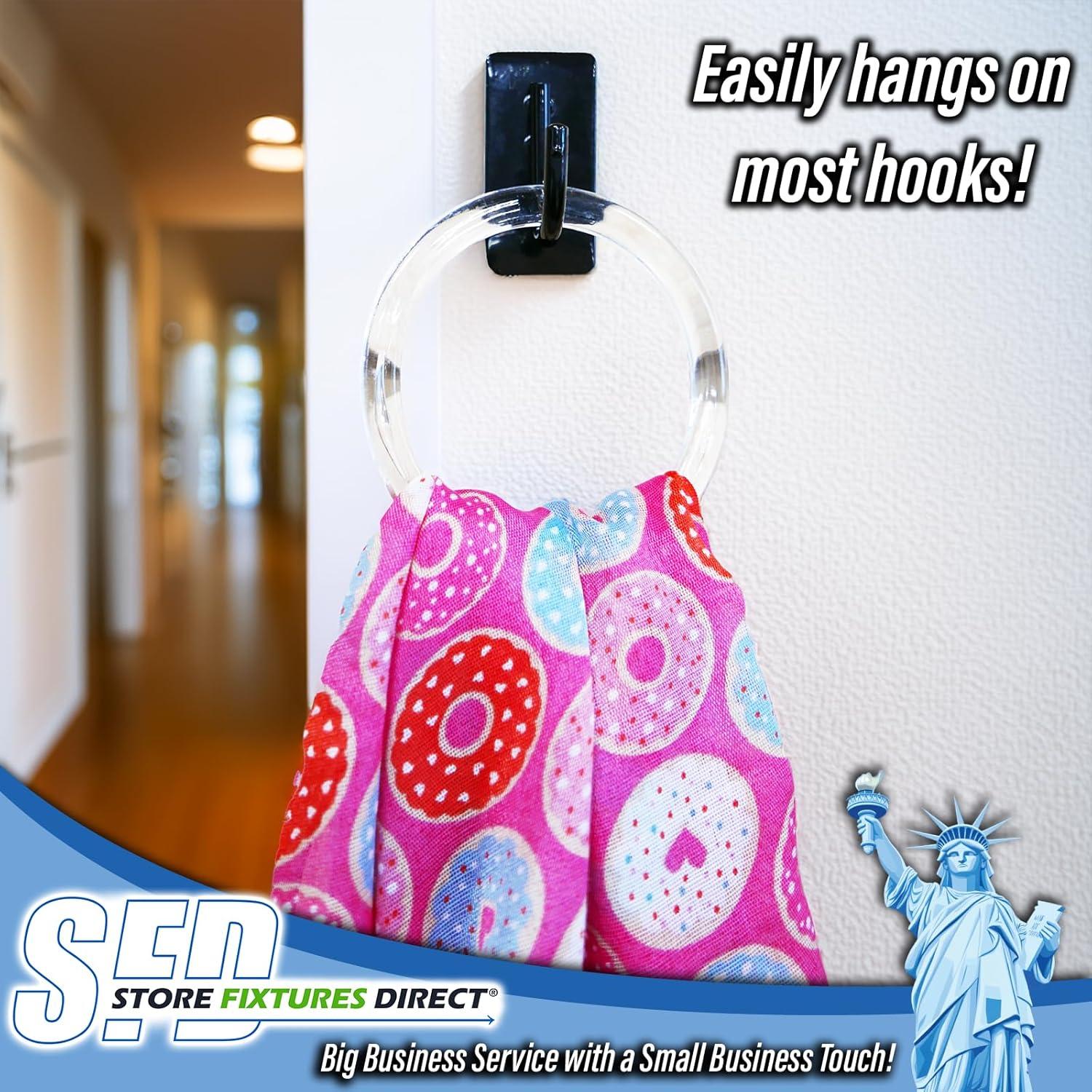 Anillos de Plástico Transparente para Bufandas - Paquete de 10 - 8.26 cm