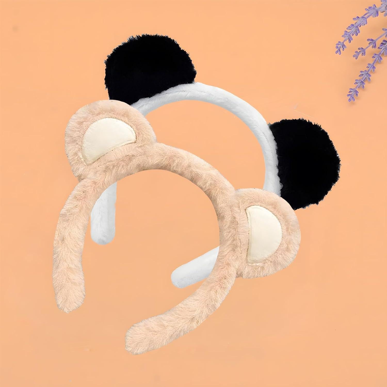 Diadema de Oso Panda NENMATTE - 2 Piezas Suaves para Maquillaje