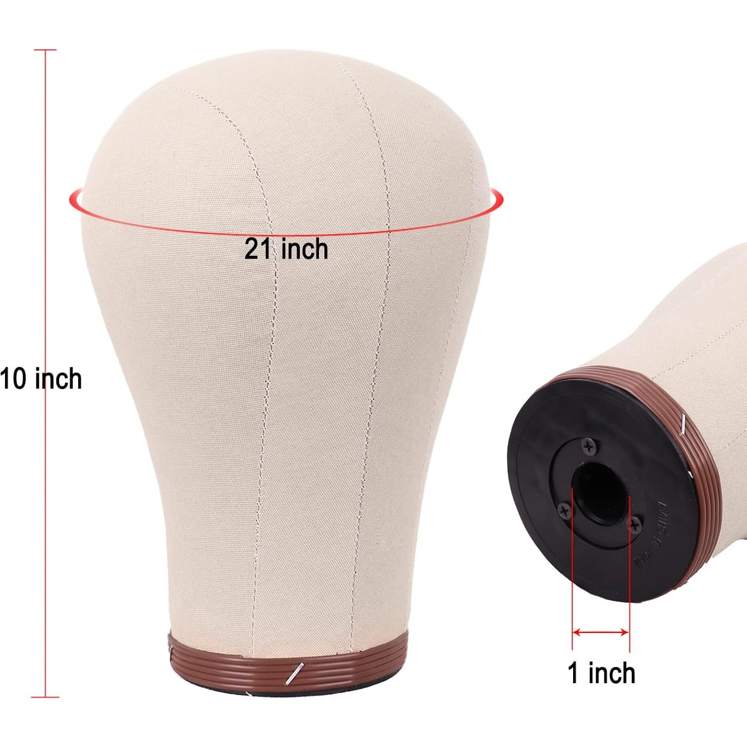 Cabeza de Peluca MapofBeauty 21" Corcho Marrón con Soporte