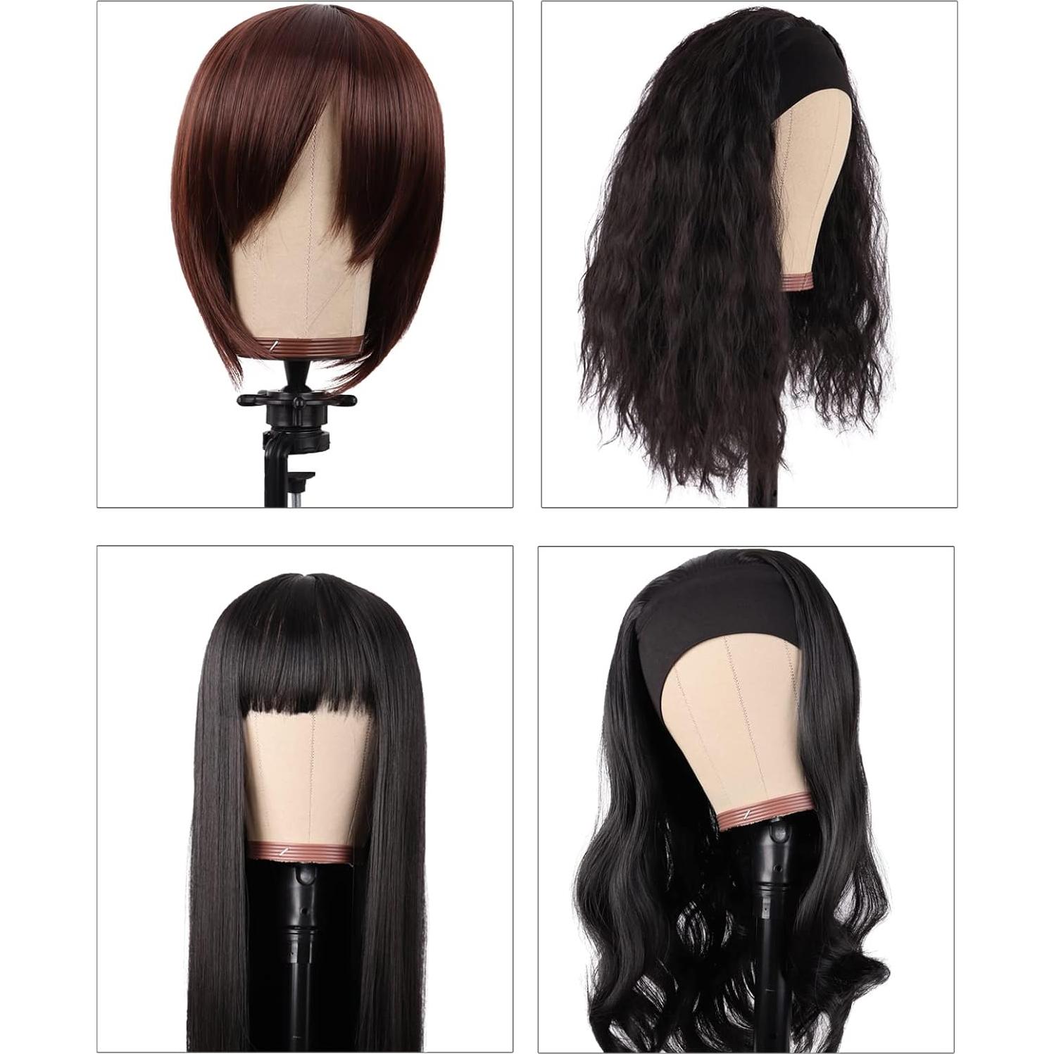 Cabeza de Peluca MapofBeauty 21" Corcho Marrón con Soporte