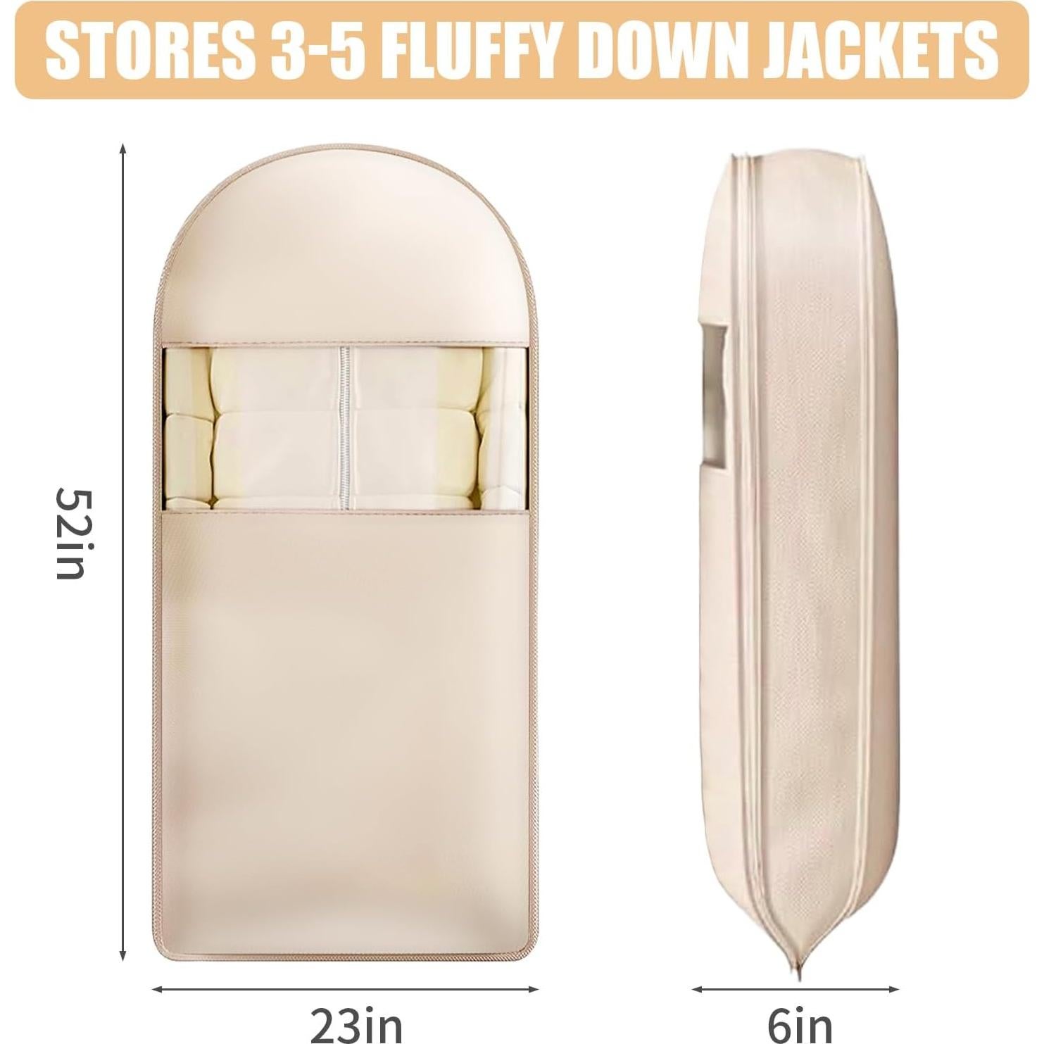 Bolsa de Ropa Colgante Tldcdte 2Pcs Beige 132x58x15cm