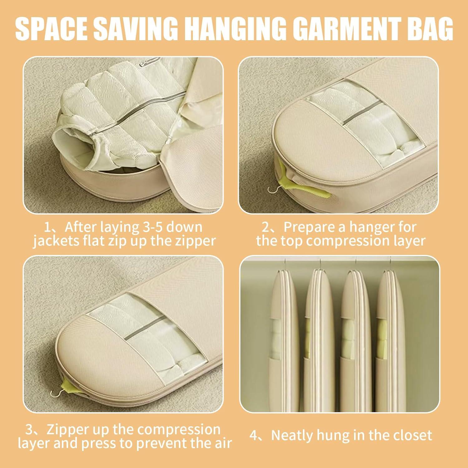 Bolsa de Ropa Colgante Tldcdte 2Pcs Beige 132x58x15cm