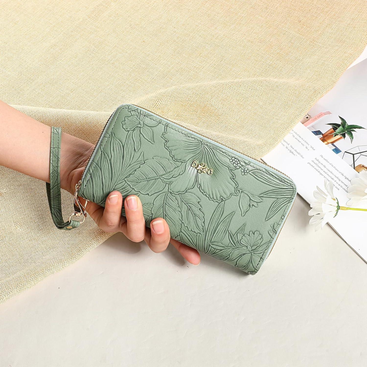 Billetera Clutch Doble Cierre RNIEGA para Mujeres - Cuero RFID