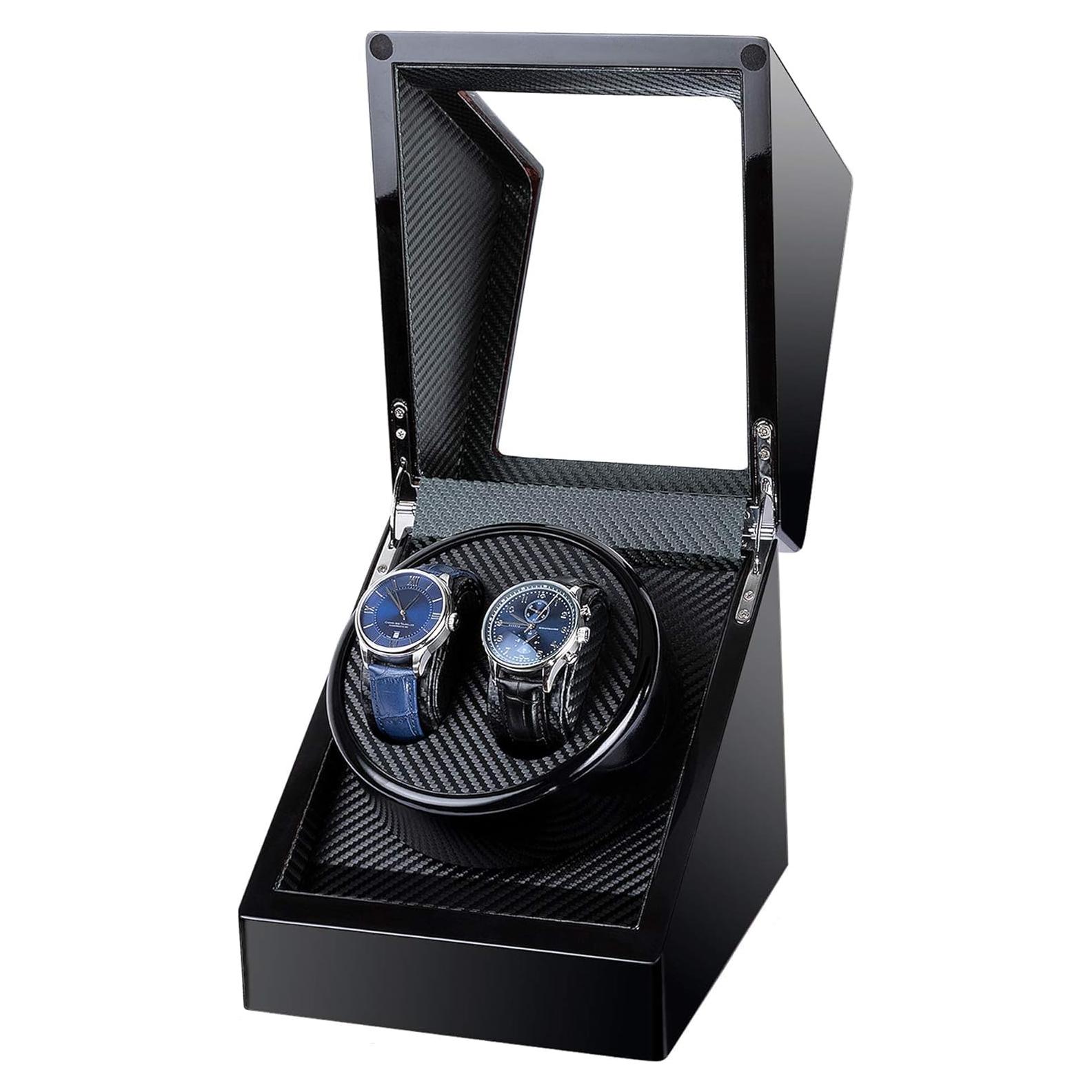 Kalawen Reloj Winder Doble Automático para Rolex Negro