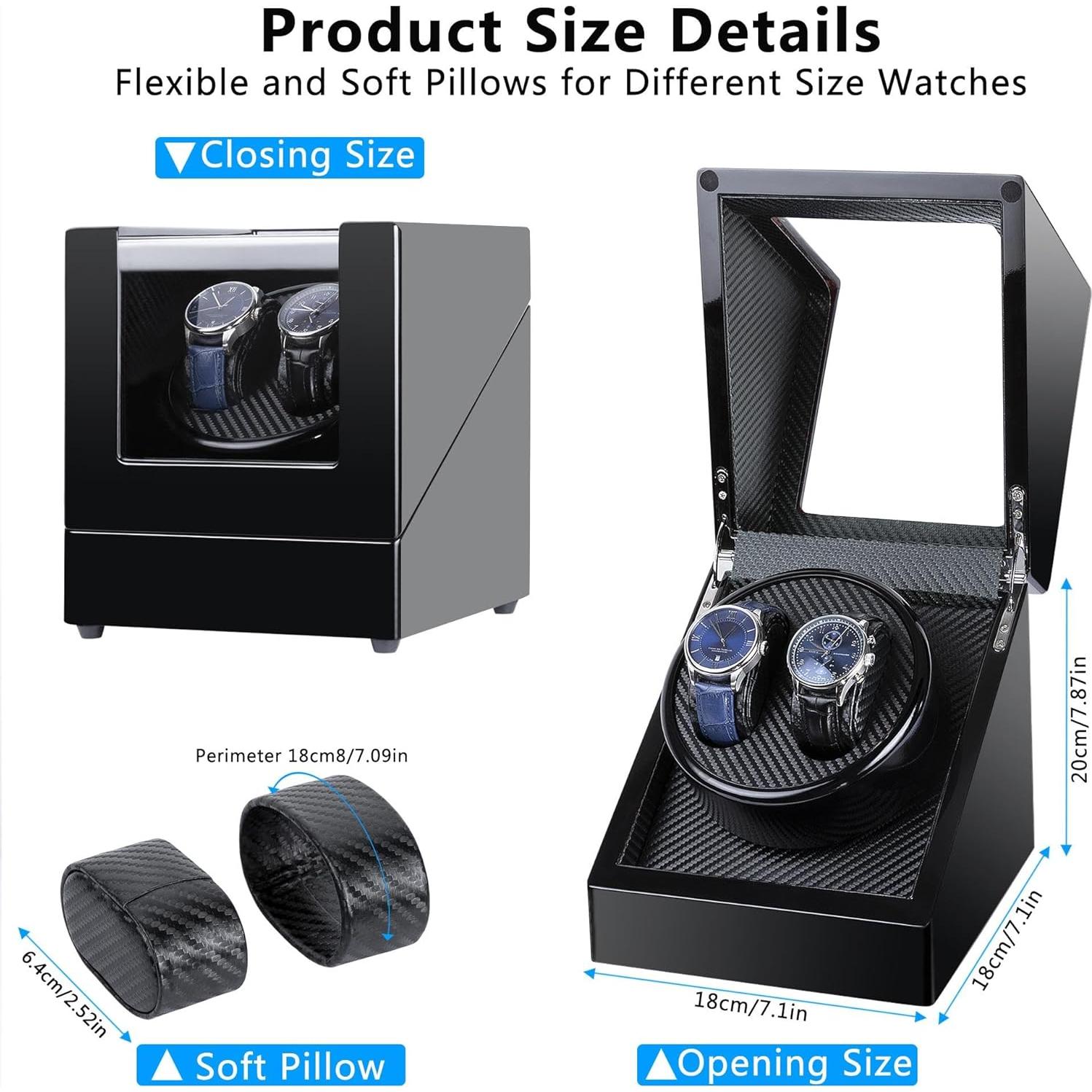 Kalawen Reloj Winder Doble Automático para Rolex Negro