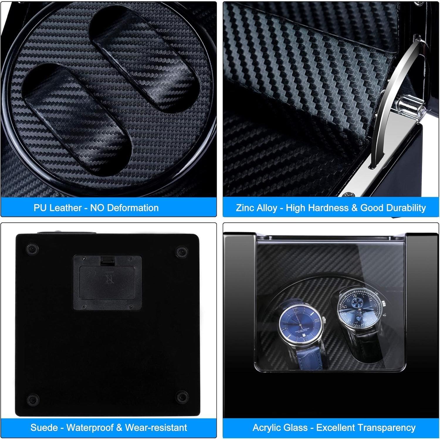 Kalawen Reloj Winder Doble Automático para Rolex Negro