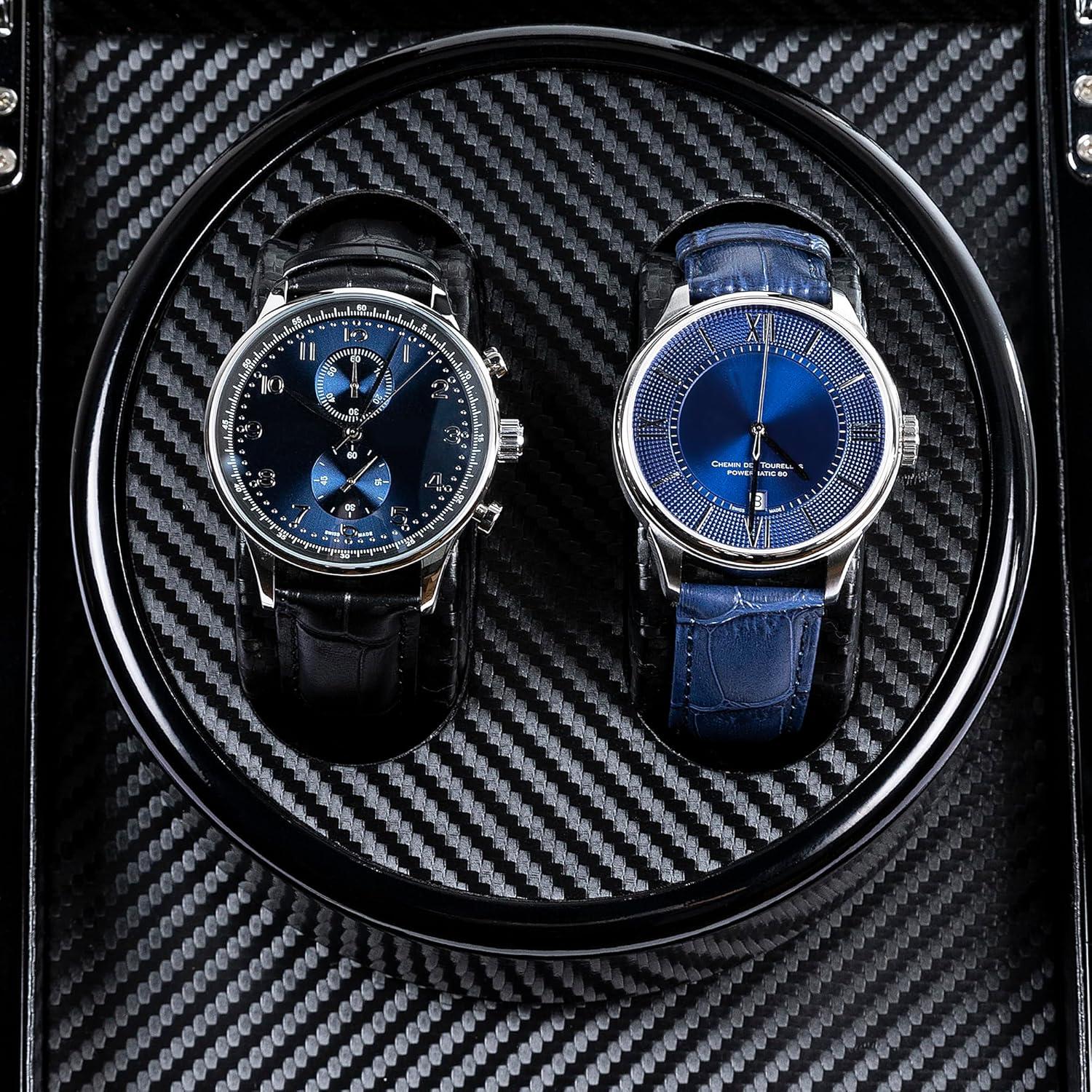 Kalawen Reloj Winder Doble Automático para Rolex Negro