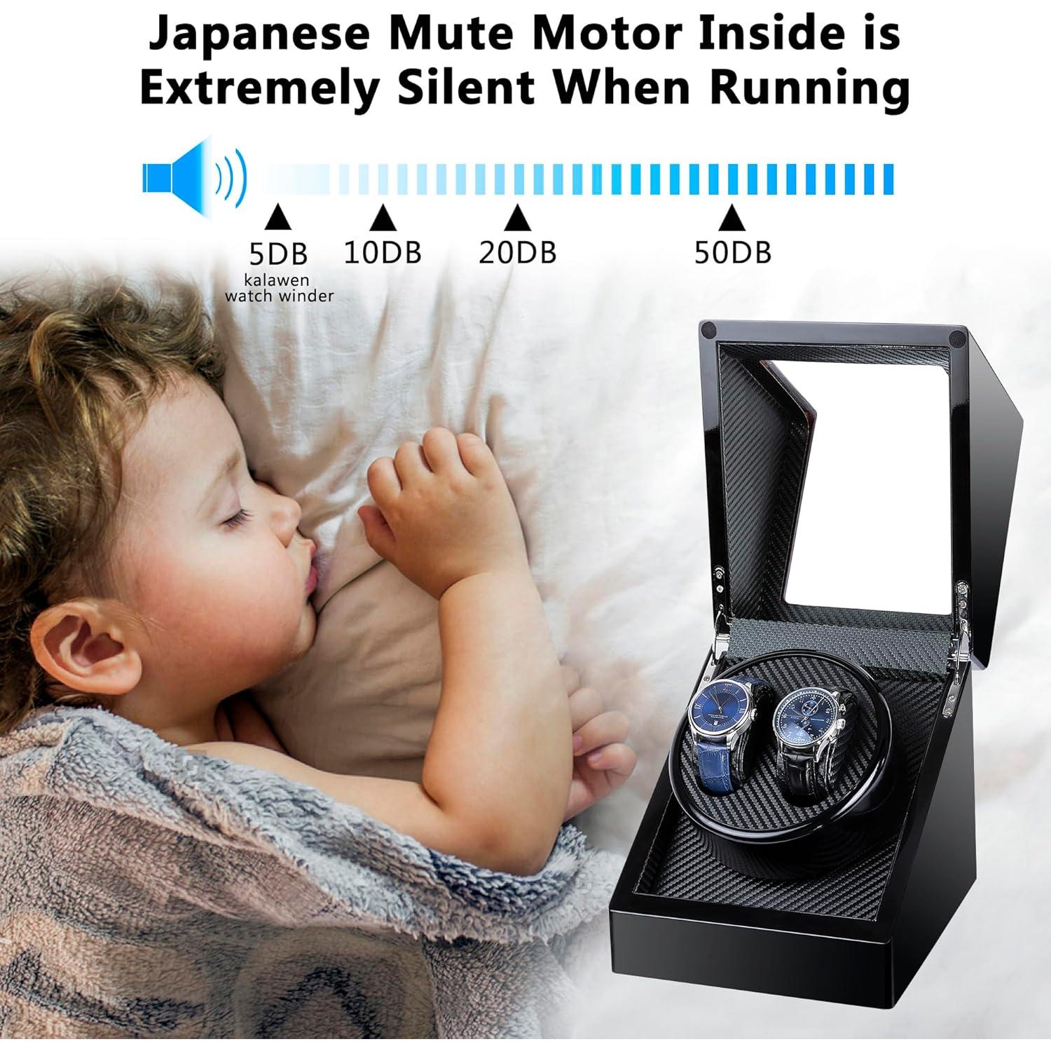 Kalawen Reloj Winder Doble Automático para Rolex Negro