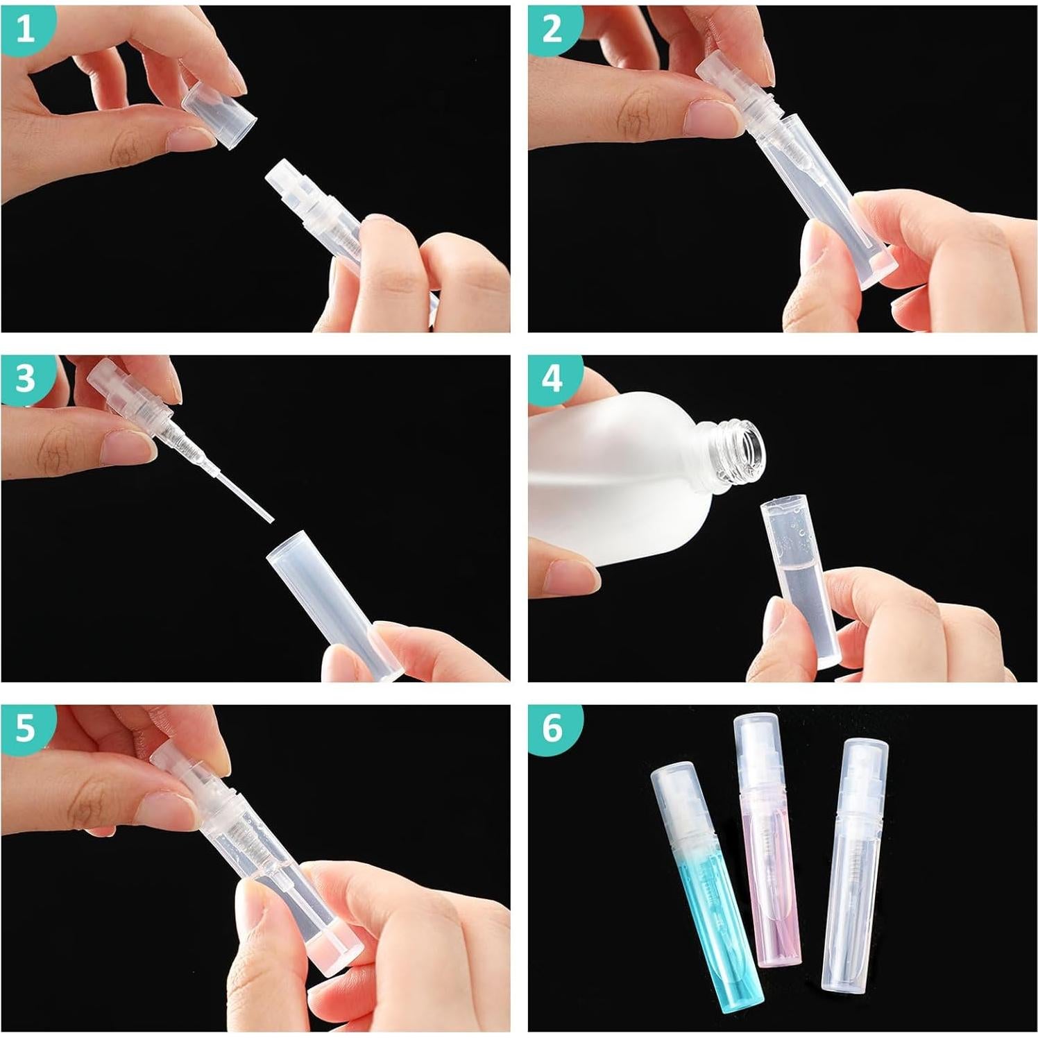 200 Mini Botellas de Spray Zhehao 3 ml Rellenables Plástico