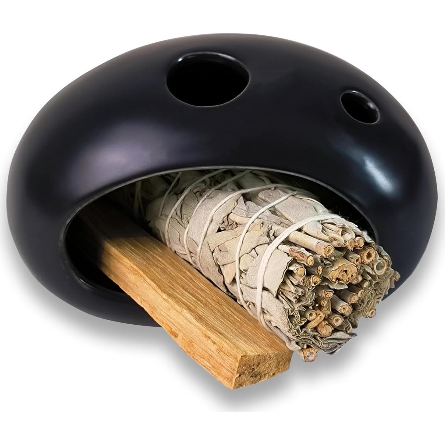 Soporte de Incienso YIASSON Cerámica Negra para Palo Santo