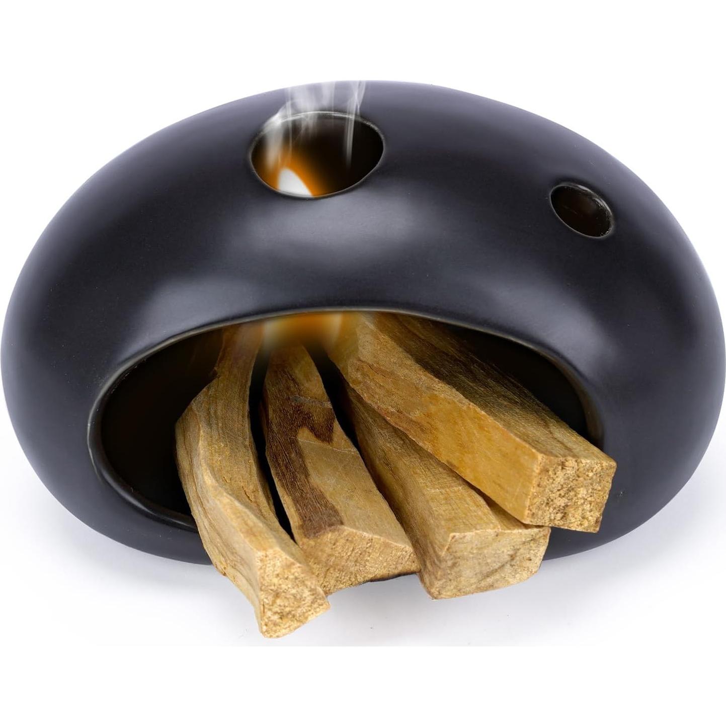 Soporte de Incienso YIASSON Cerámica Negra para Palo Santo