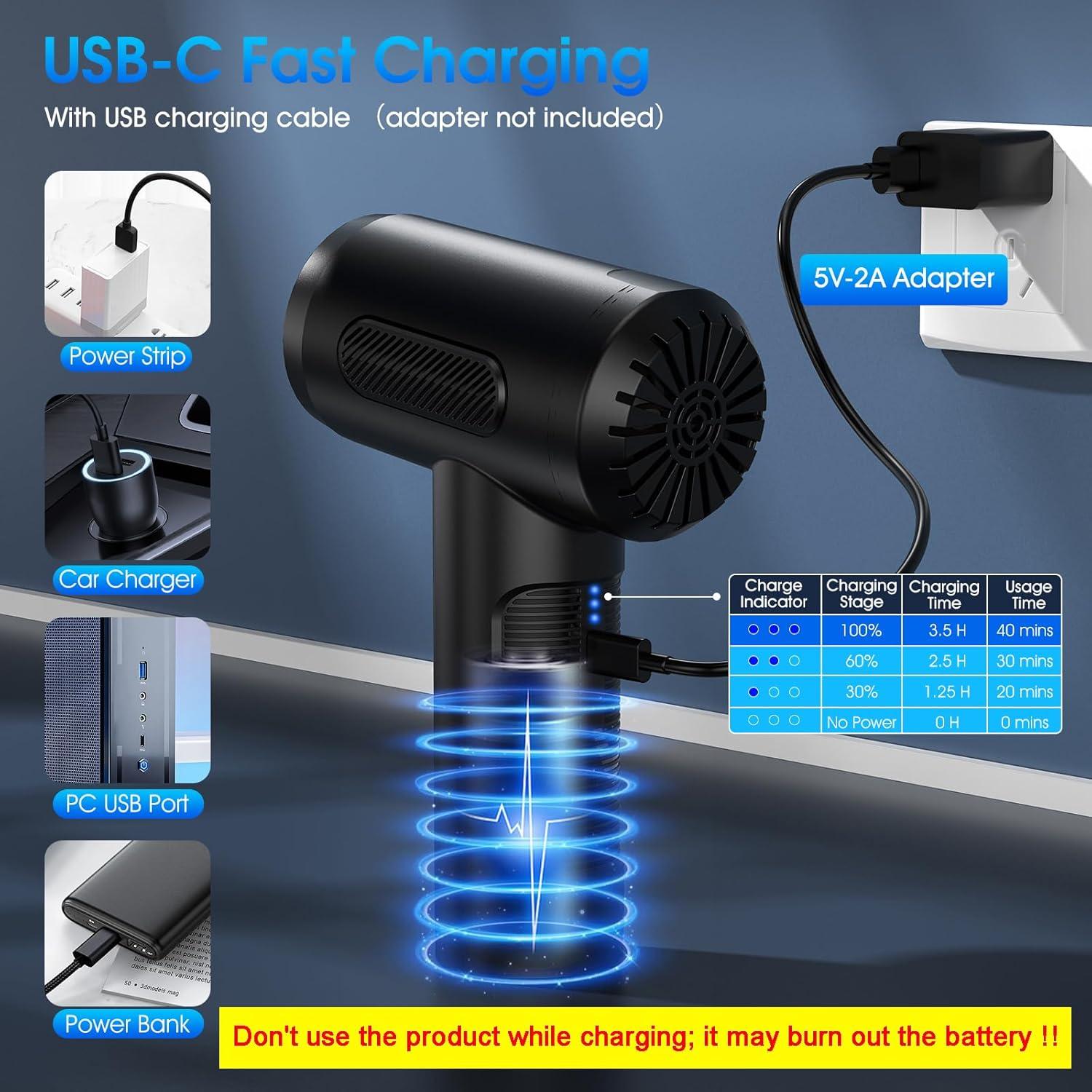 Soplador de Aire Comprimido y Aspiradora KOPIDOE VC016 100000RPM