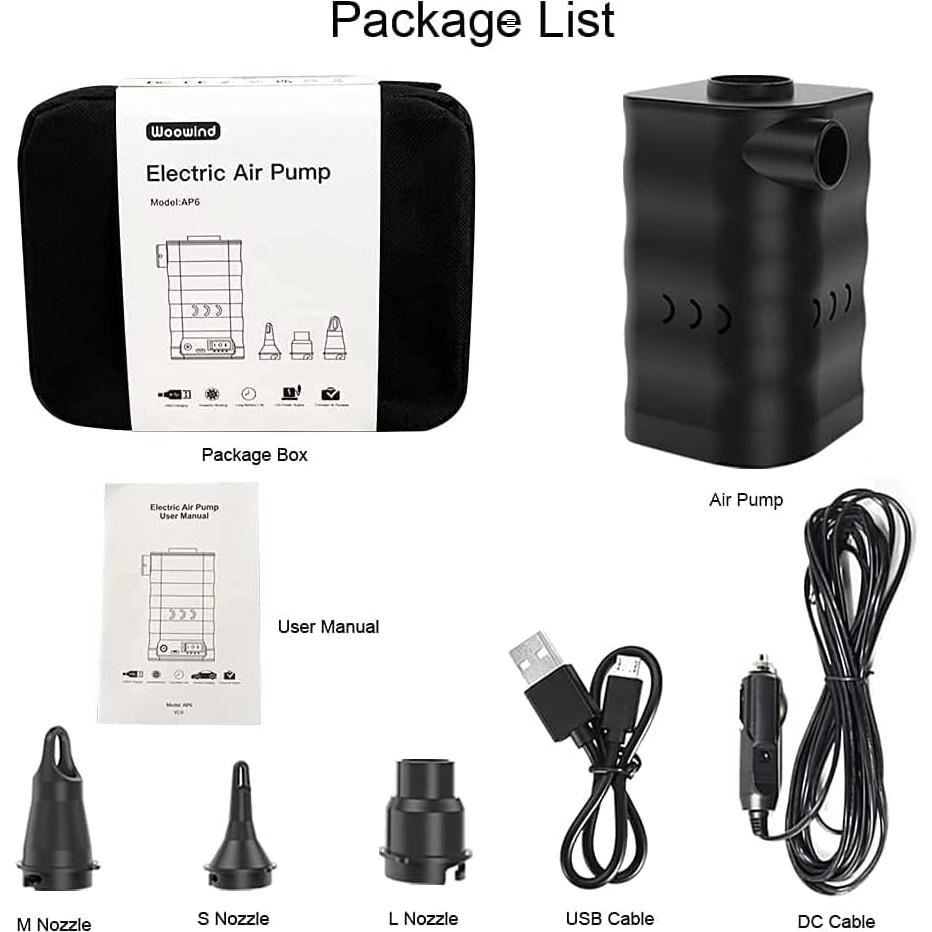 Bomba de Aire Eléctrica Woowind AP6, Inflador Portátil 6000mAh