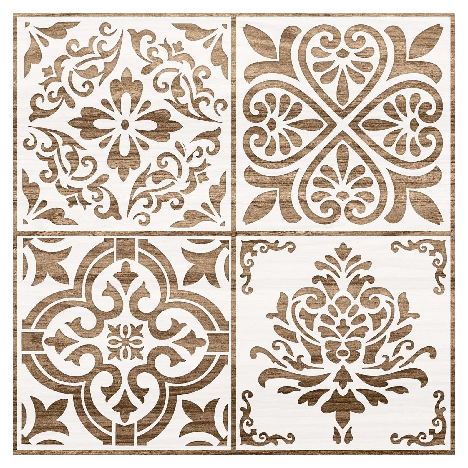 4 Plantillas Reutilizables de Azulejos Zonon 30.48x30.48cm