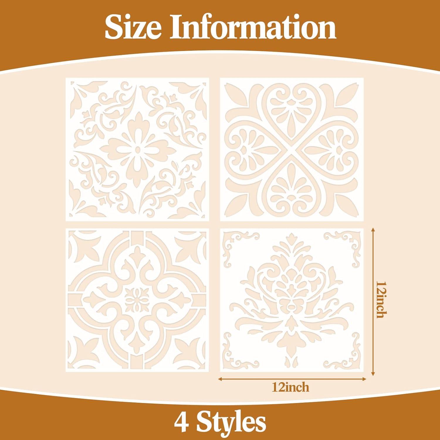 4 Plantillas Reutilizables de Azulejos Zonon 30.48x30.48cm