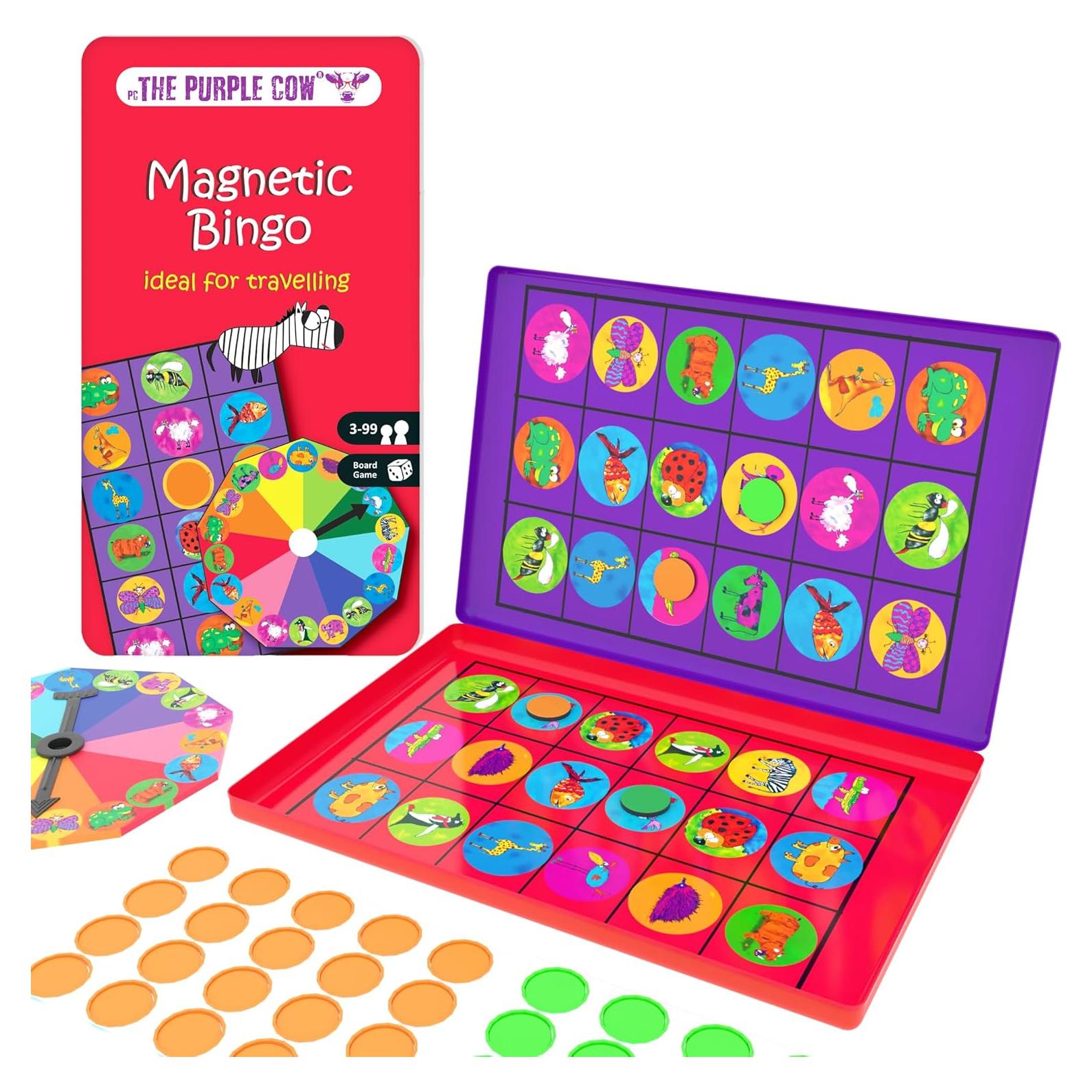 Bingo de Animales The Purple Cow - Juego de Viaje Magnético