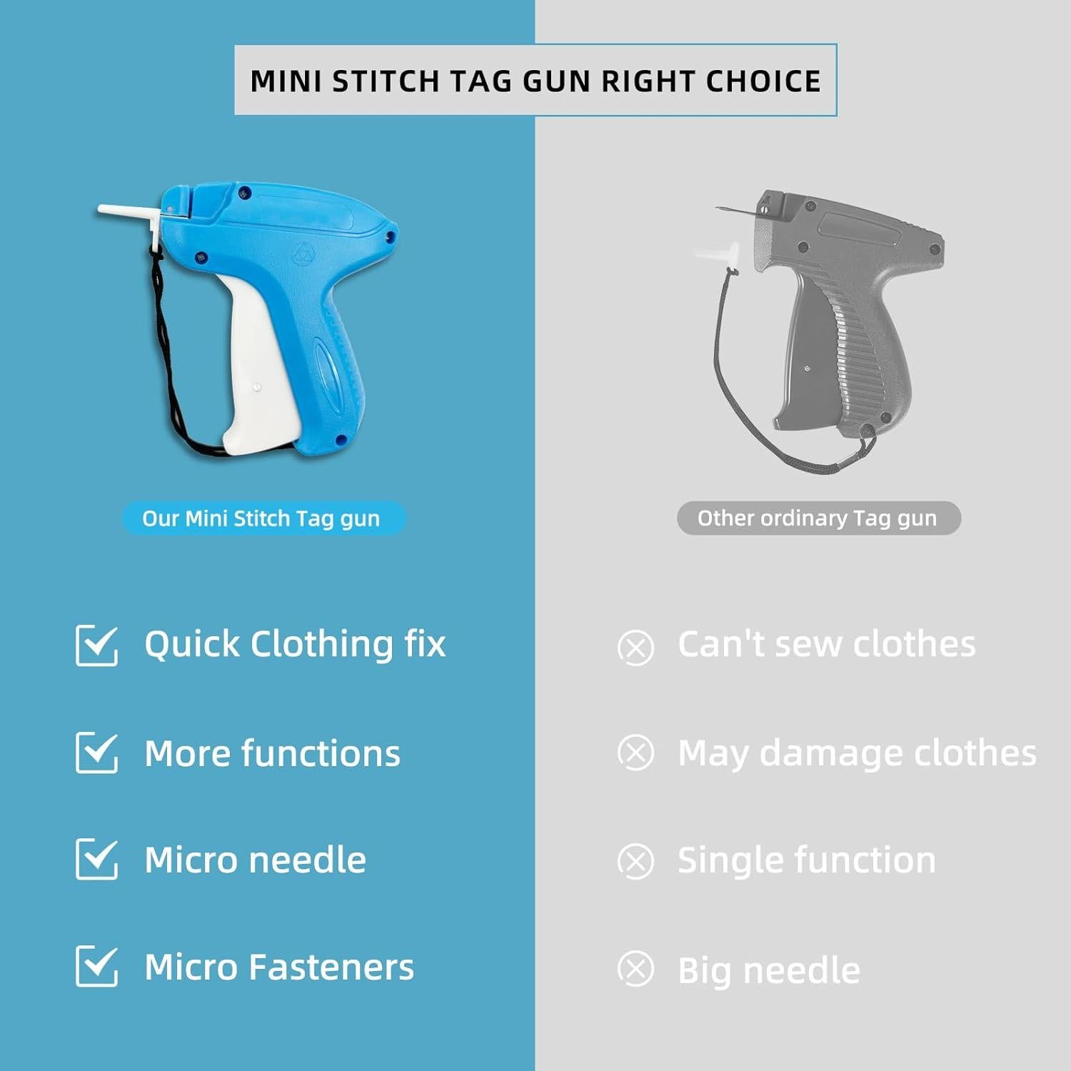 Kit Pistola de Puntadas Finas Mini SGMM5 Azul - 6 Agujas y 1000 Sujetadores