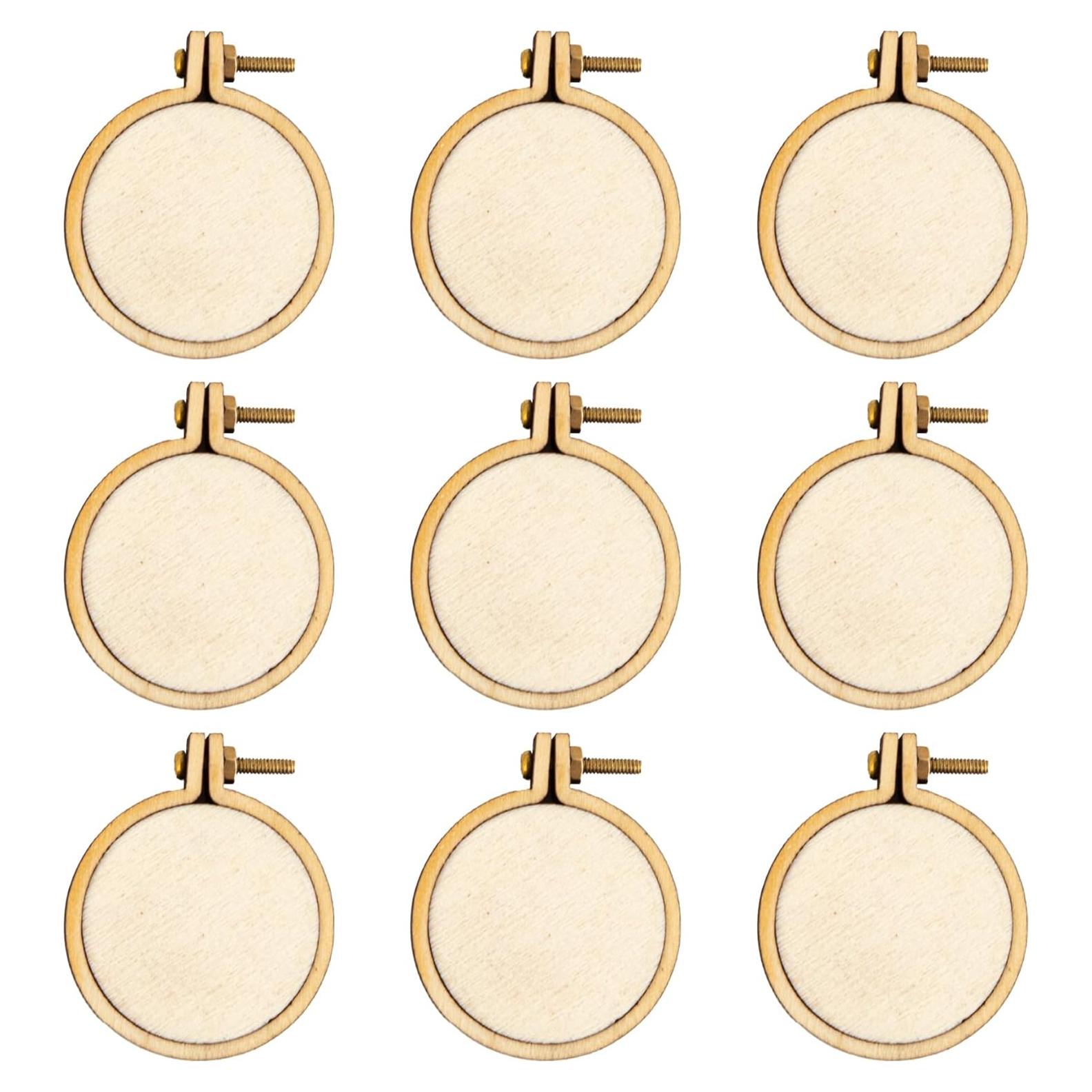 10 Mini Aros de Bordado de Madera Framendino 3.49x2.99cm