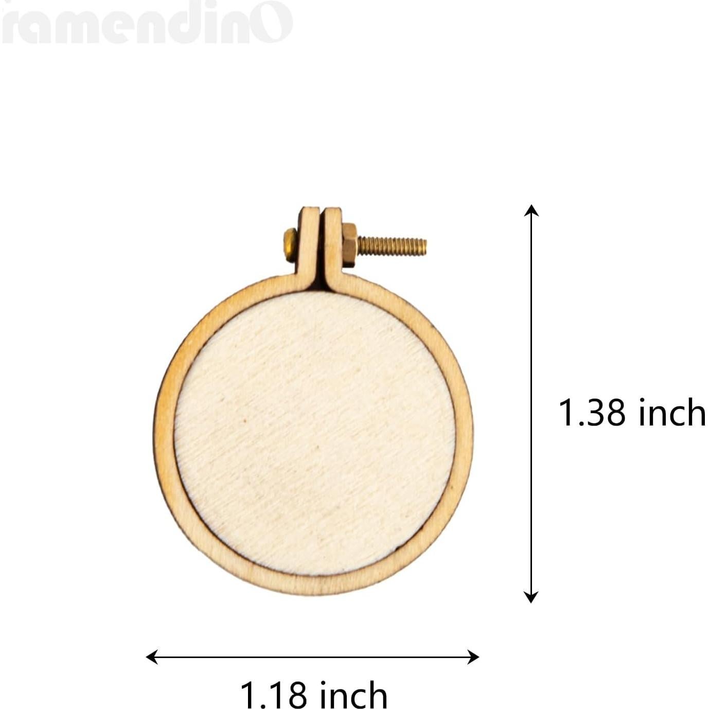 10 Mini Aros de Bordado de Madera Framendino 3.49x2.99cm