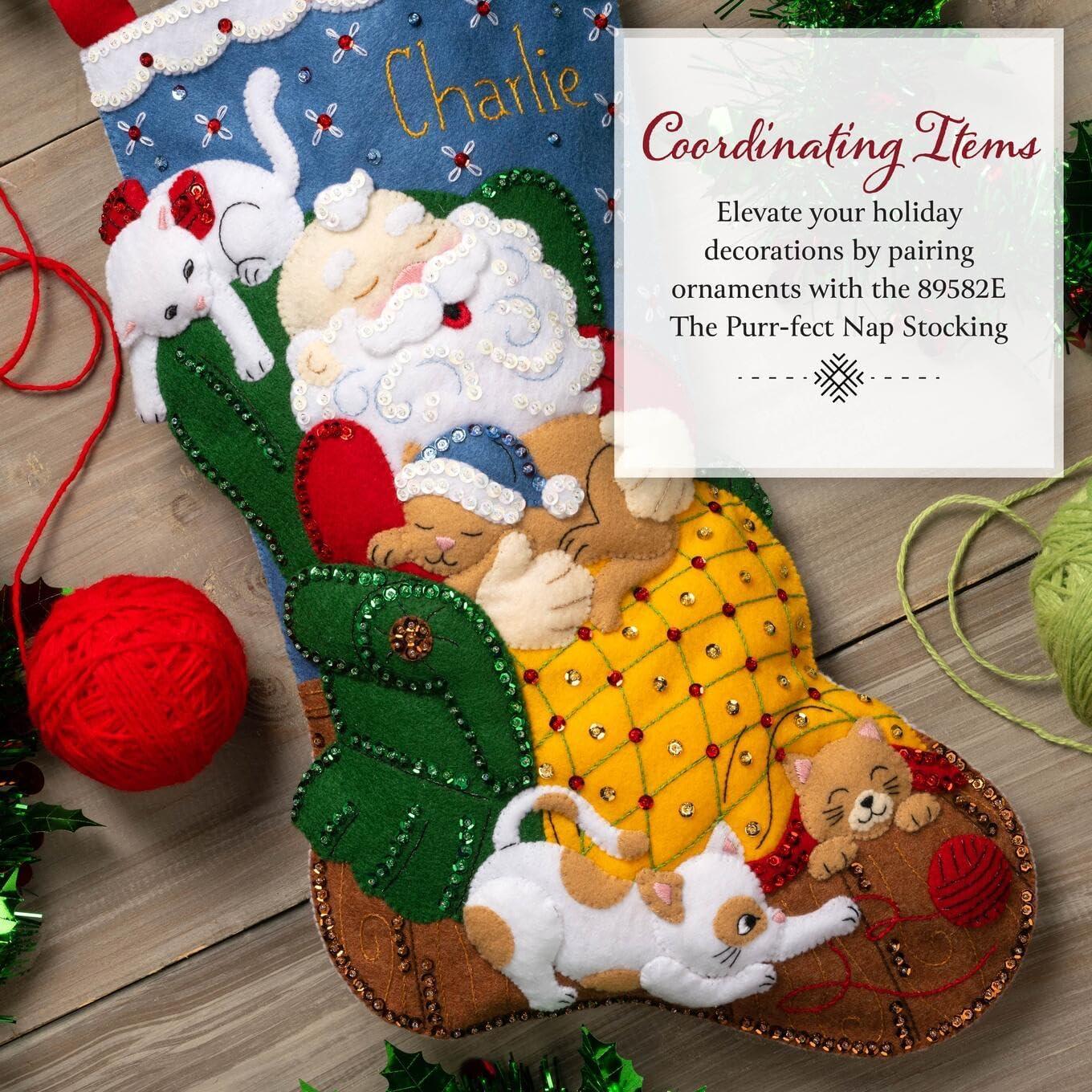 Kit de Adornos de Fieltro Bucilla Gatitos Traviesos 6 Piezas