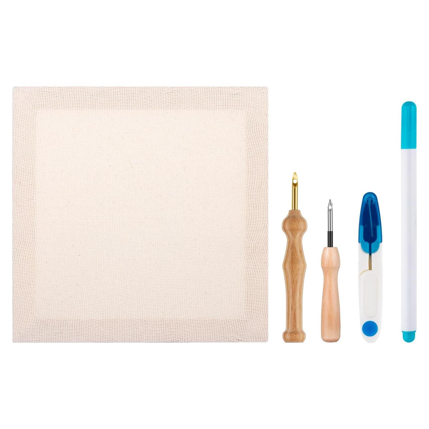 Kit de Punch Needle Zuaooz 10.2x10.2 cm con Agujas y Tijeras