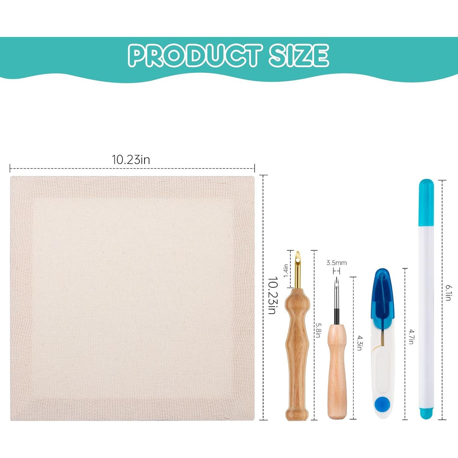 Kit de Punch Needle Zuaooz 10.2x10.2 cm con Agujas y Tijeras