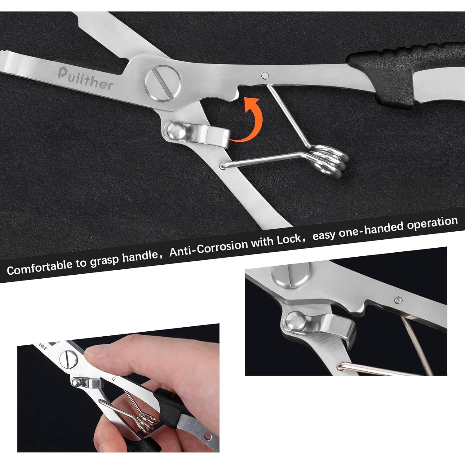 Alicates de Pesca Pullther Fishing de Acero Inoxidable 21.78cm