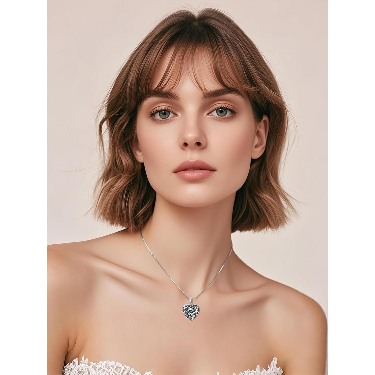 Collar Locket de Foto Dorunmo 925 Plata Esterlina 19mm