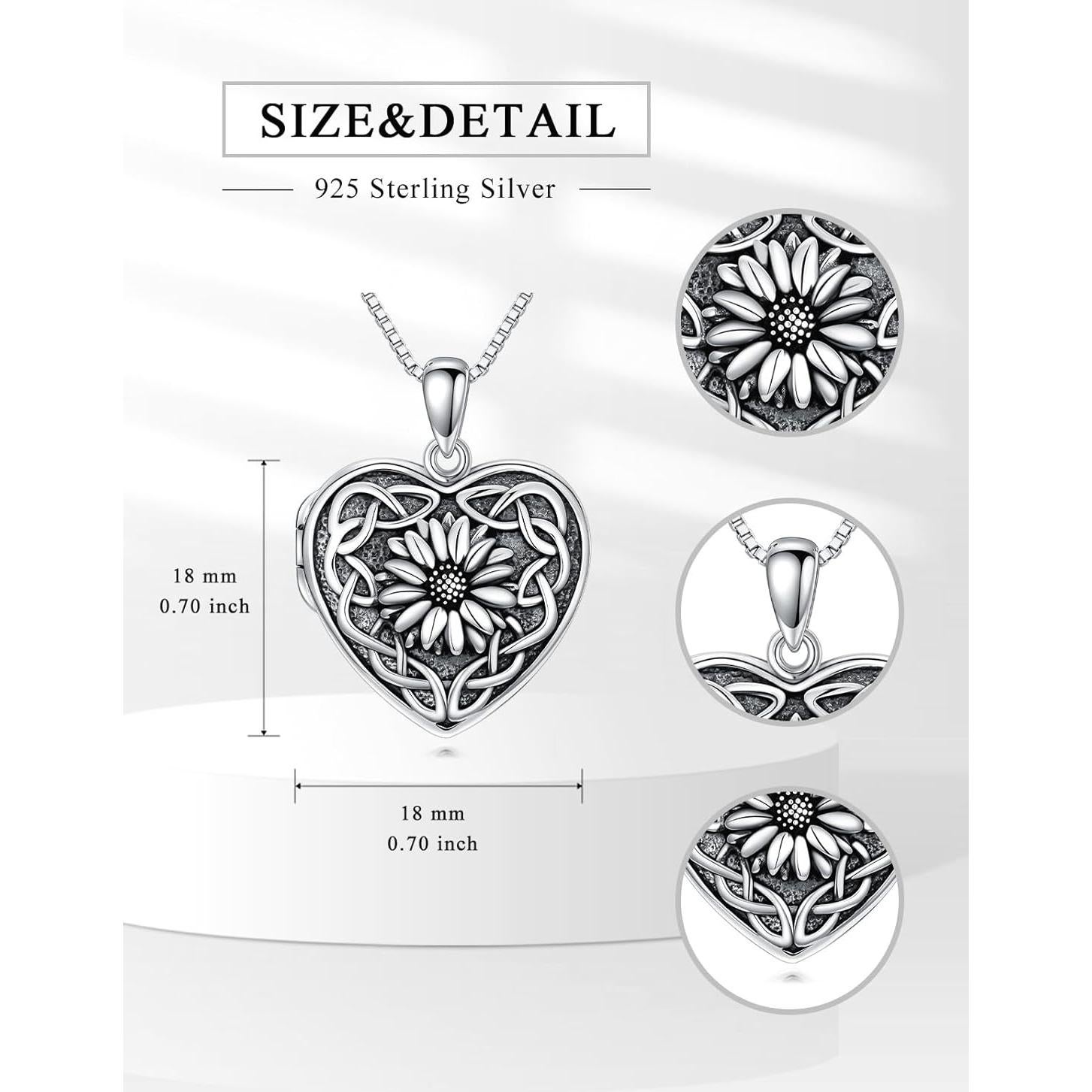 Collar Locket de Foto Dorunmo 925 Plata Esterlina 19mm