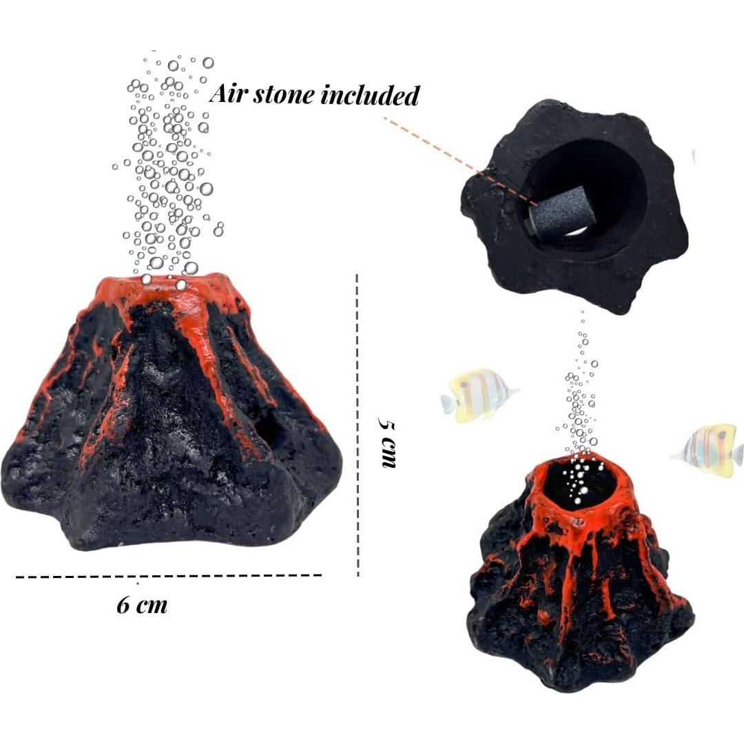 Volcán Acuático Khanoqq con Burbujeador de Aire Marrón 8x5.5cm