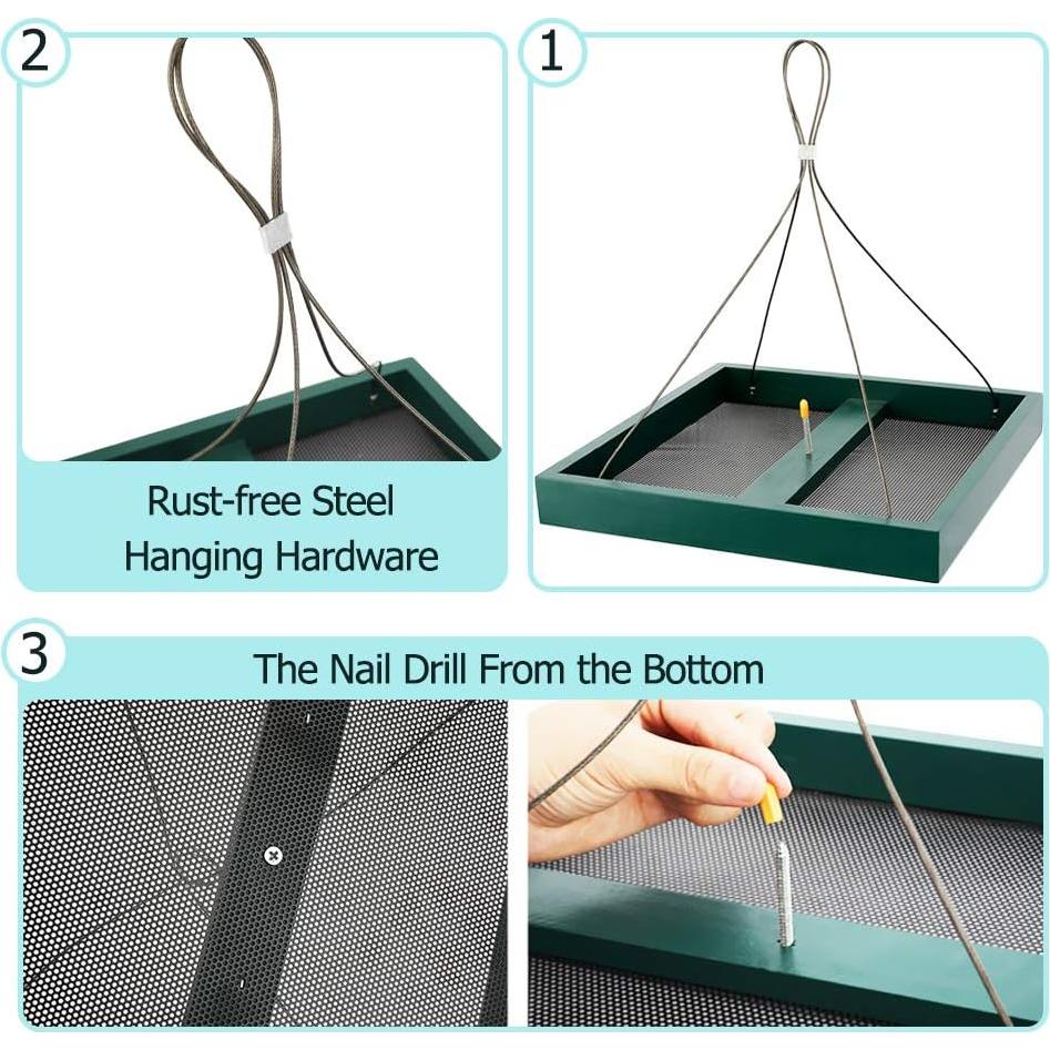 Comedero Colgante para Aves Solution4Patio 4.54 kg Verde