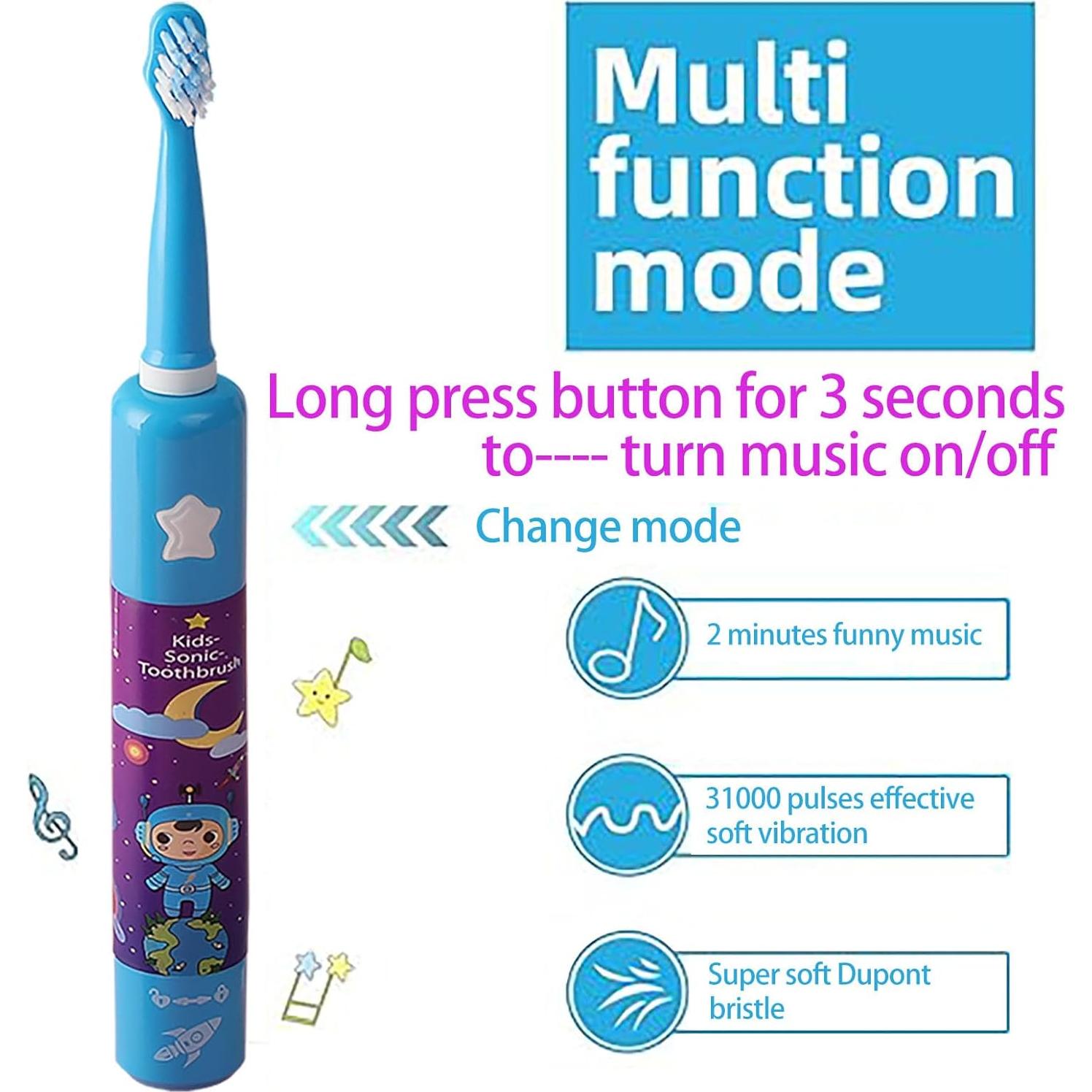 Cepillo de Dientes Eléctrico Musical OJV 8620 para Niños 3-14 Años