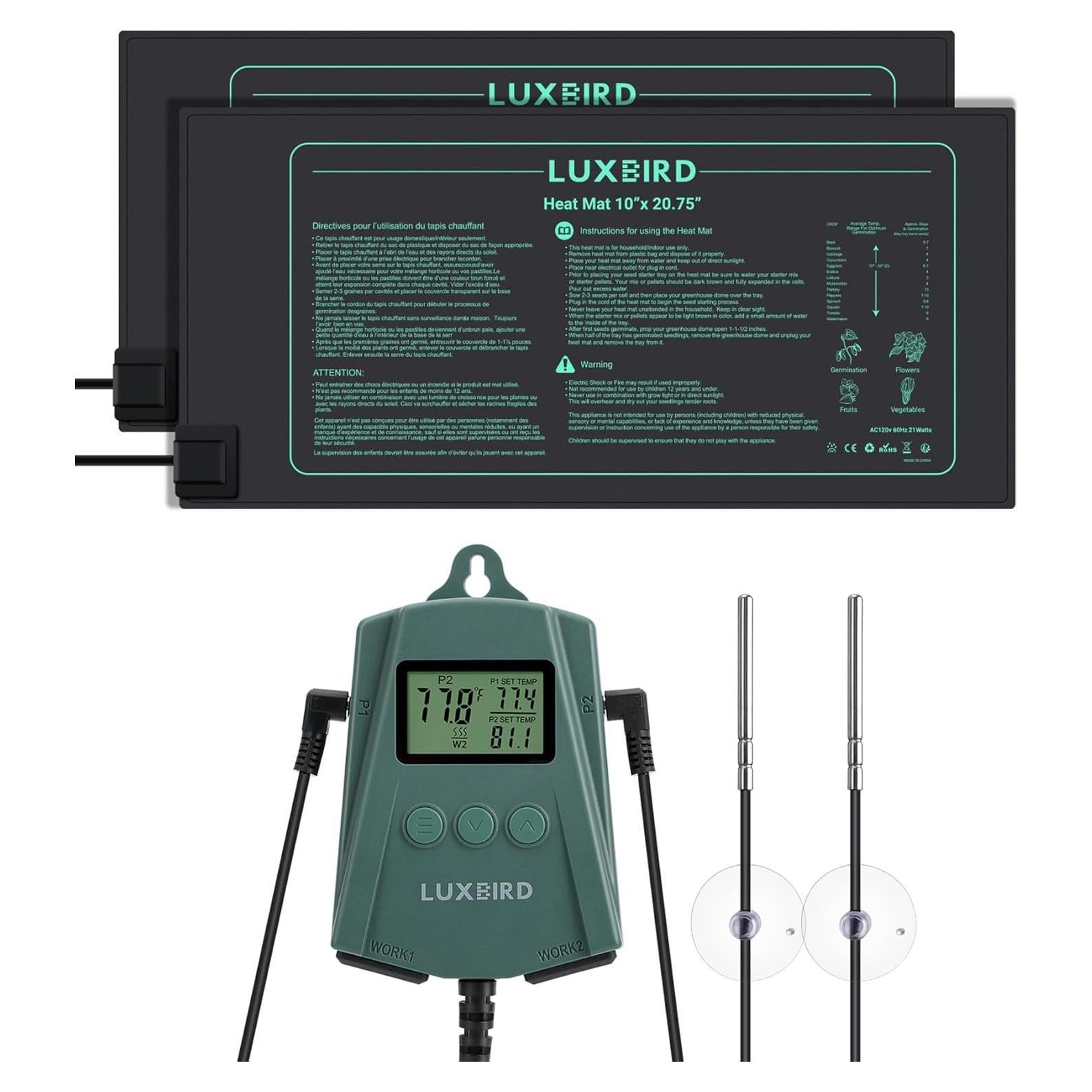 Alfombrilla Térmica Luxbird 2 Pack 25.4x52.7cm con Termostato