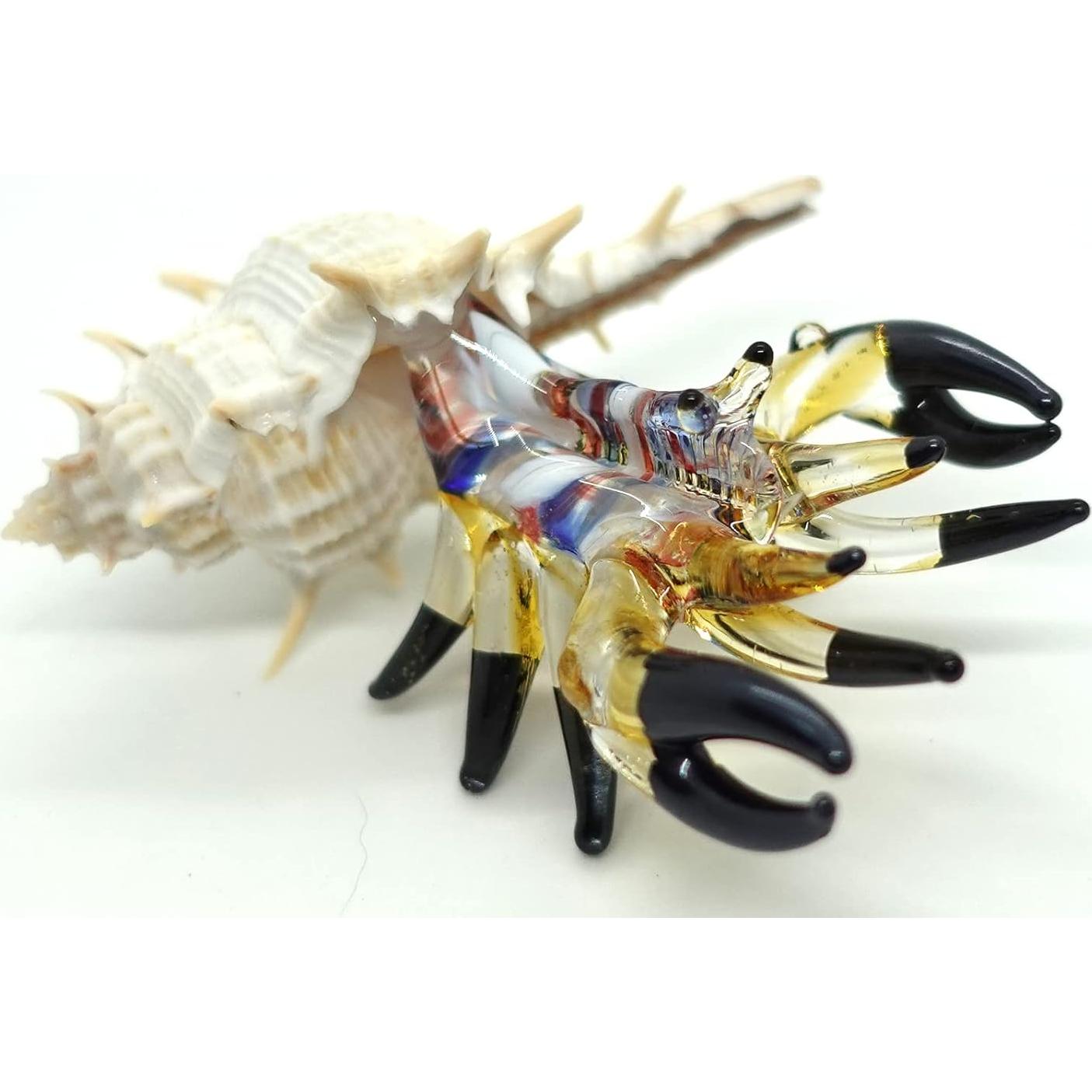 Figurita de Cangrejo Ermitaño de Vidrio Soplado Sansukjai
